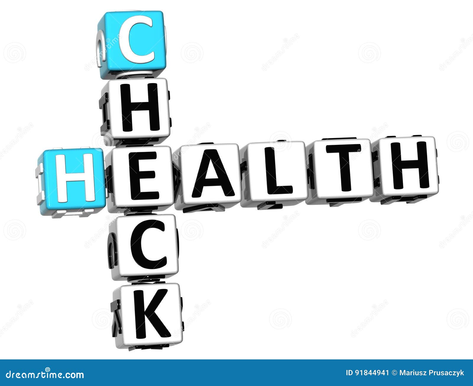 3d check health crossword on white background