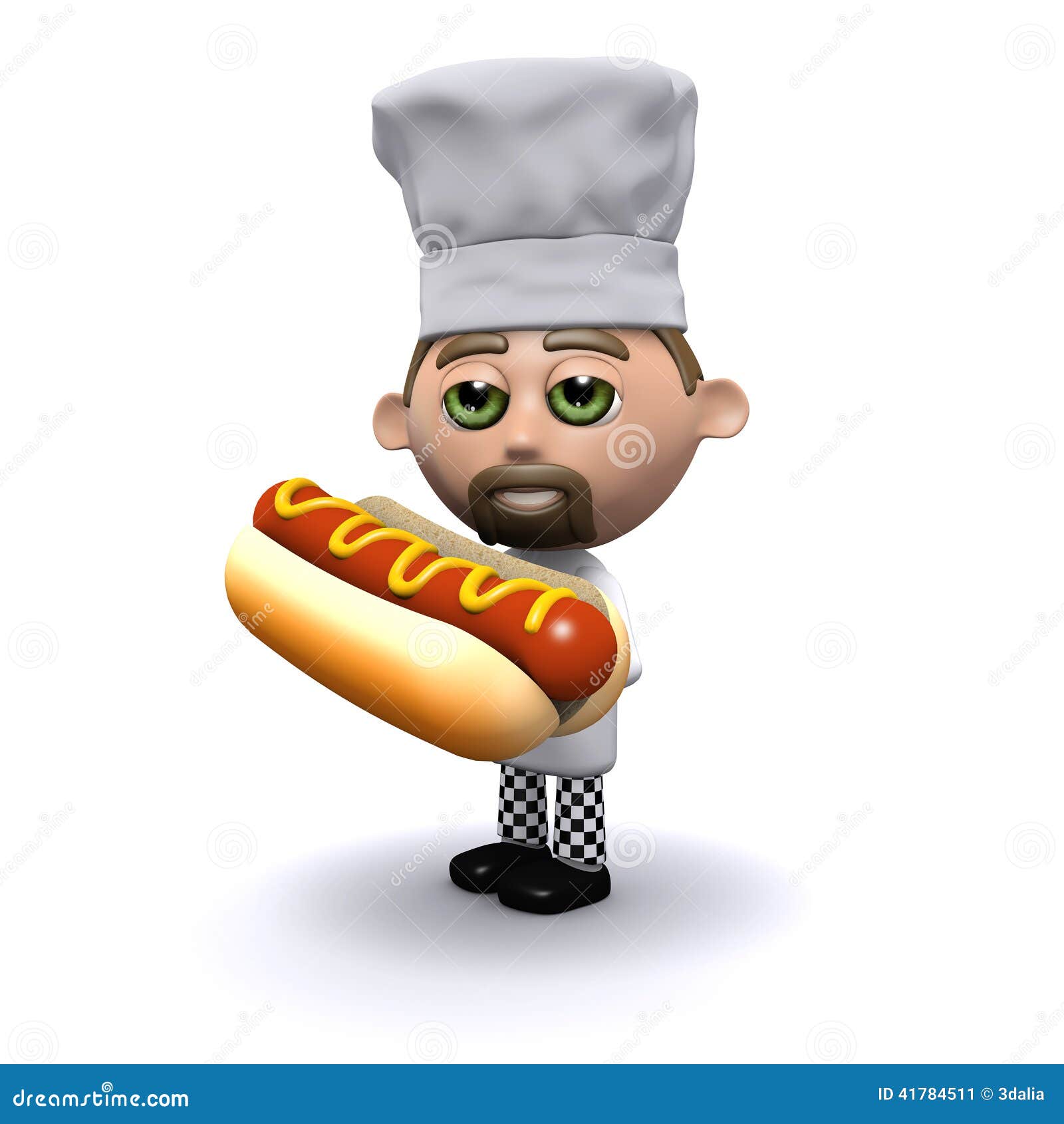 3d Chef has a hot dog stock illustration. Image of kitchen 41784511