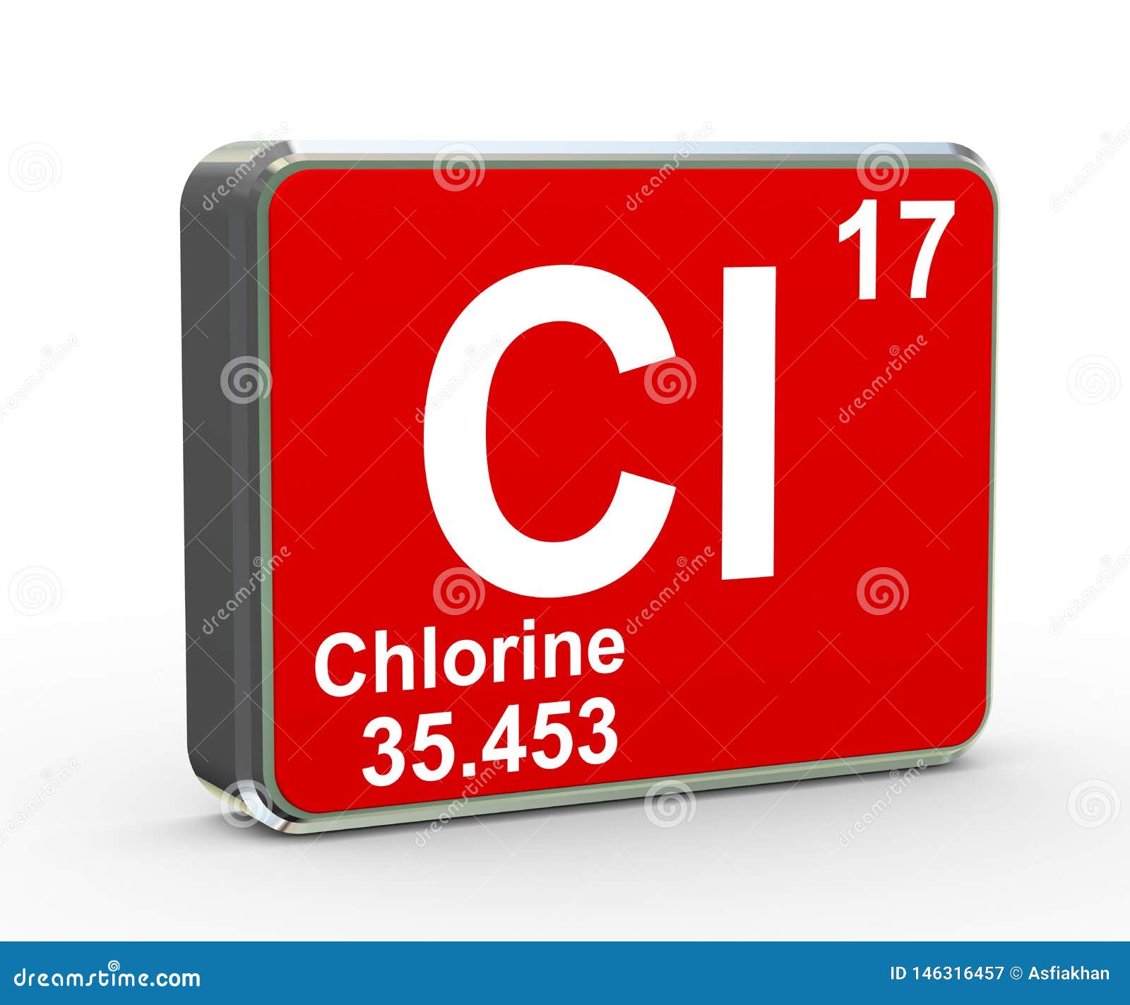 3d Chemical Element Chlorine Material Period Table Stock Illustration