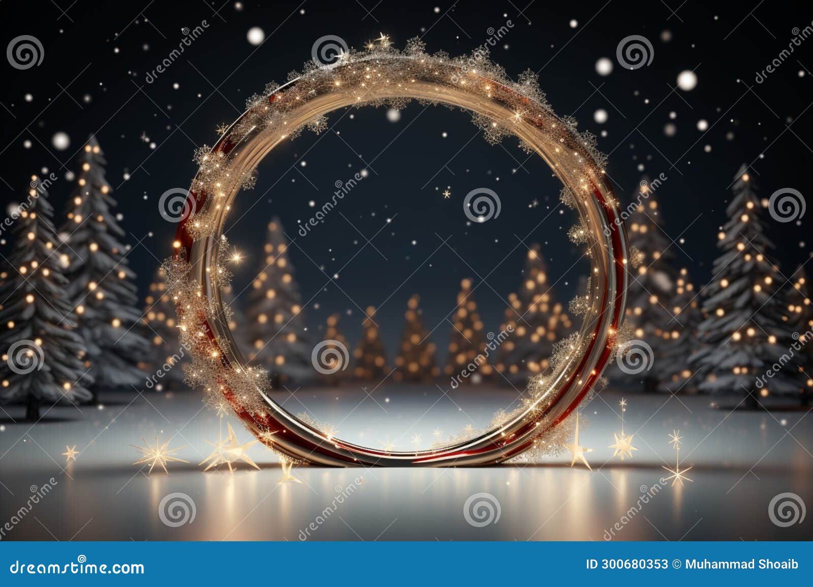 3D Circle Frame a Beautiful Backdrop To Celebrate Merry Christmas and