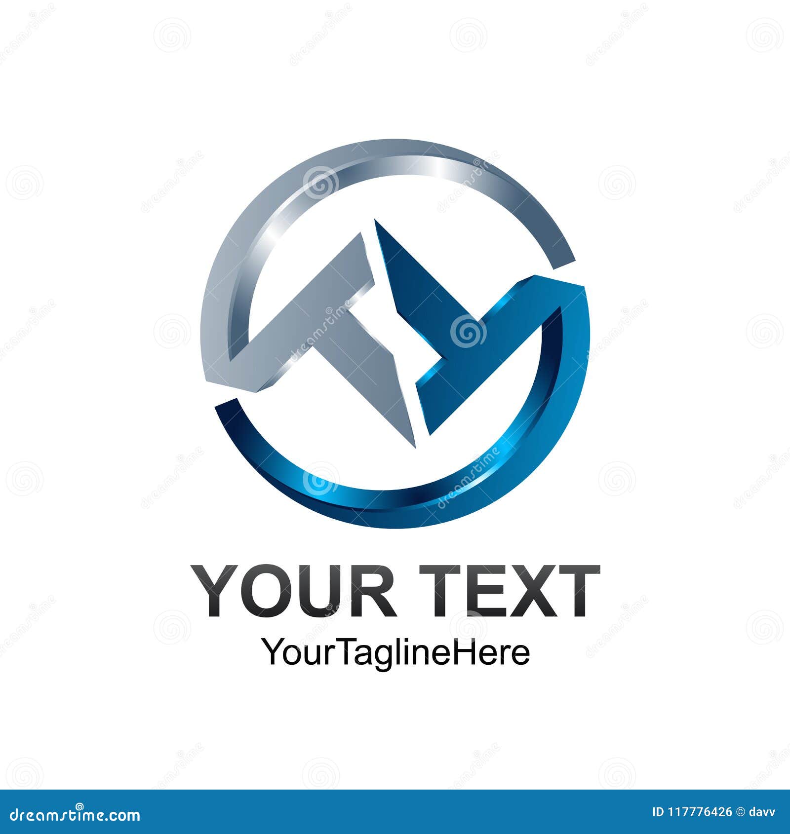3d Circle Letter T Or Tt Initial Alphabet Logo Design Template E Stock Vector Illustration Of Identity Brand