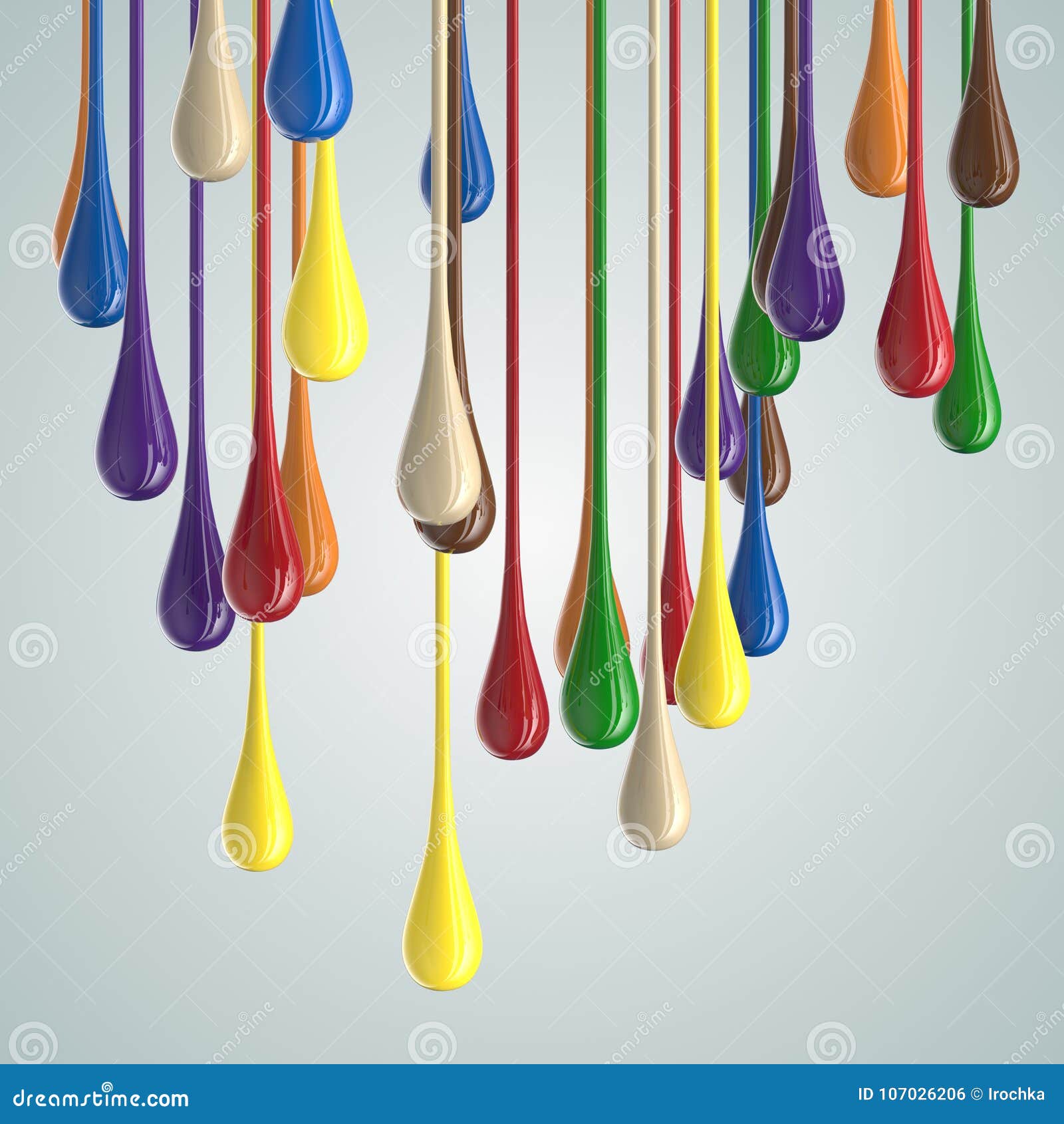 3D Color Glossy Paint Drop Blobs Stock Photo Image of dripping