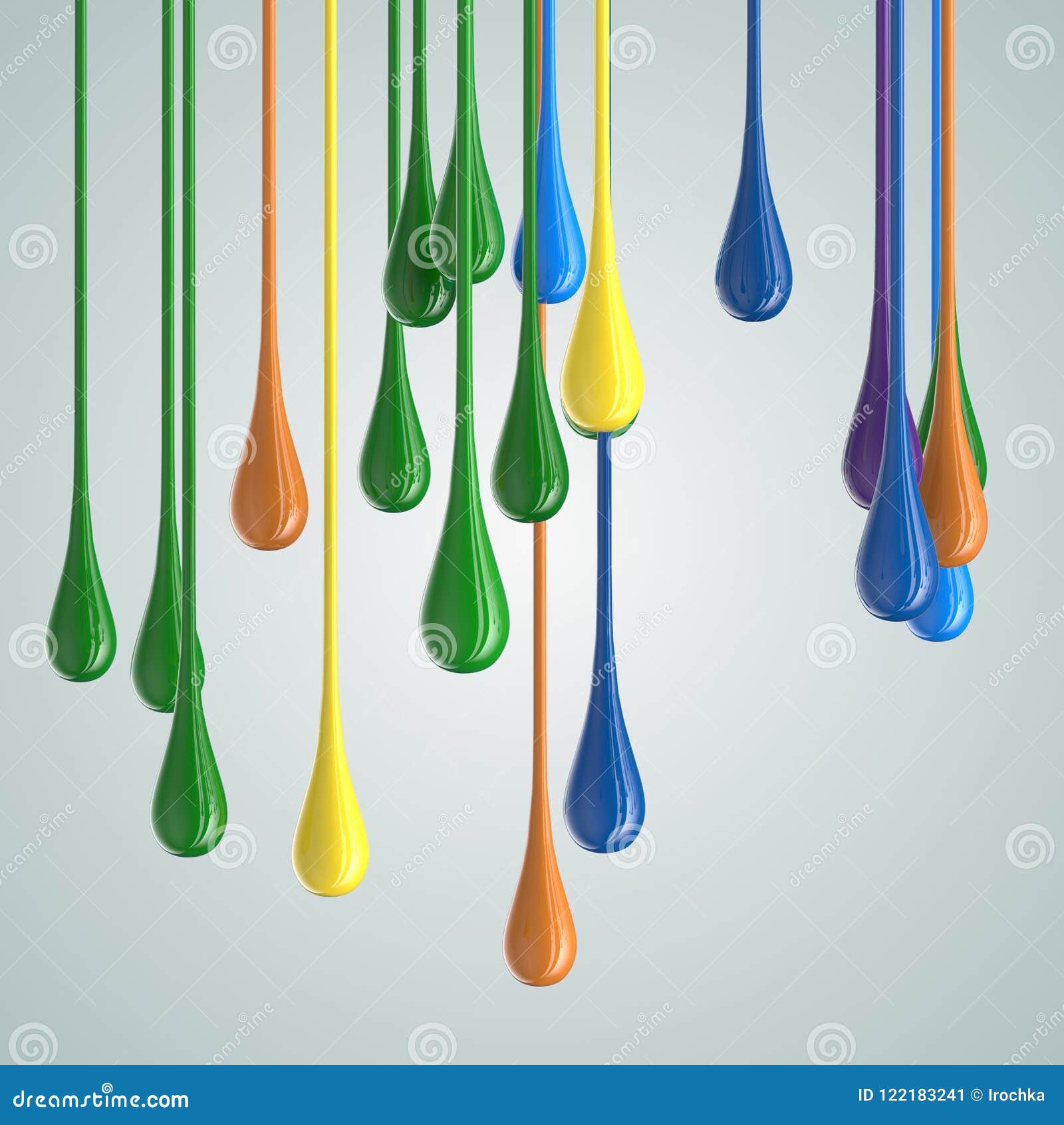 3D Color Glossy Paint Drop Blobs Stock Illustration - Illustration of ...