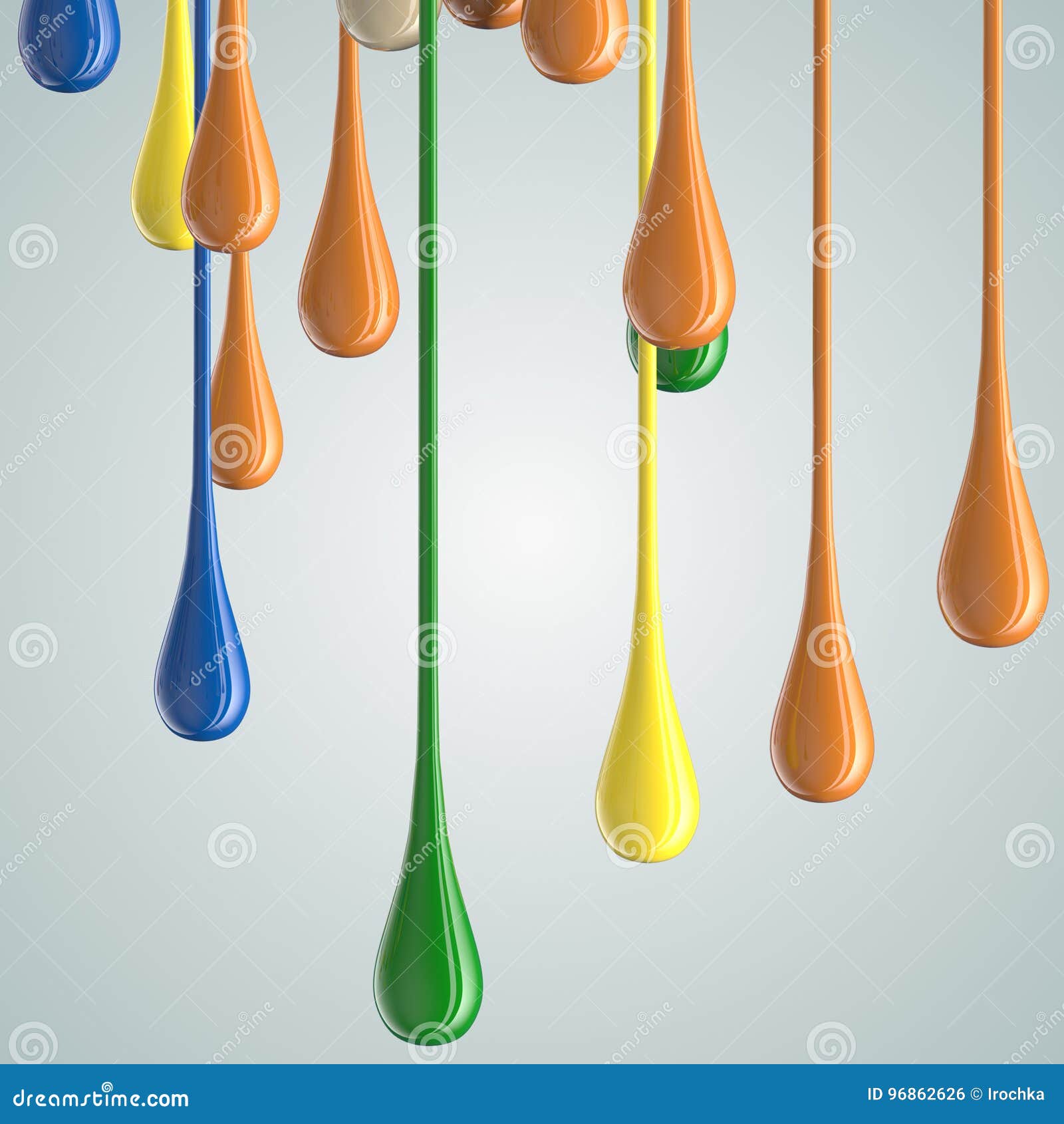 3D Color Glossy Paint Drop Blobs Stock Illustration - Illustration of ...