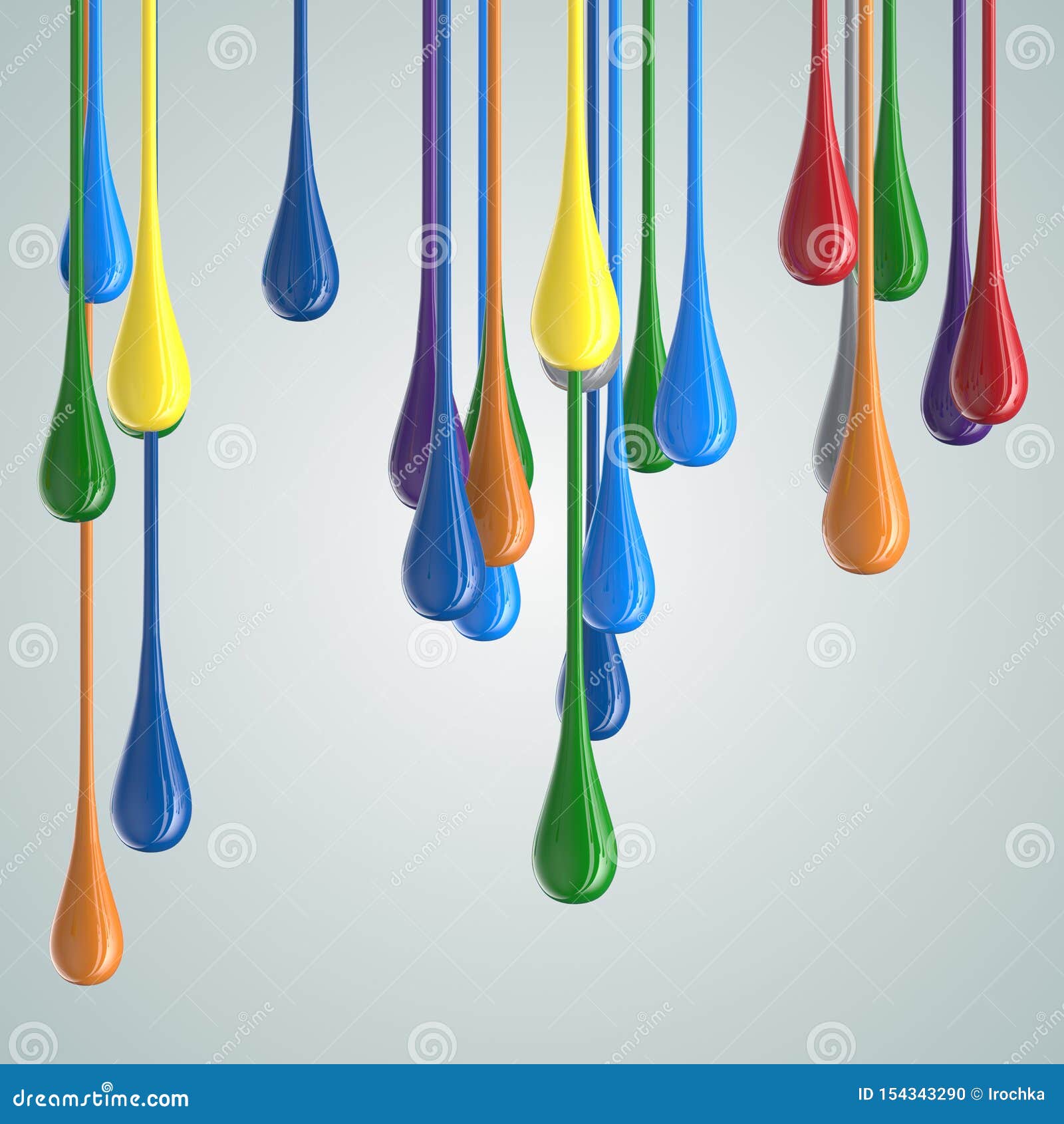 3D Color Glossy Paint Drop Blobs Stock Illustration - Illustration of ...