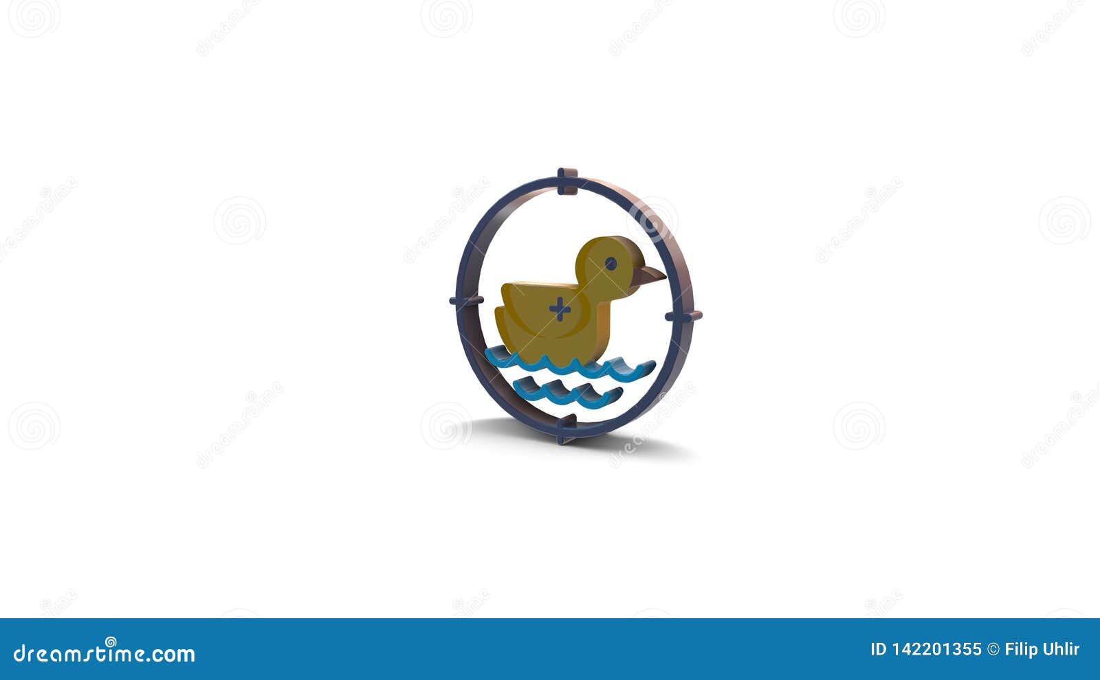 3d Color Icon of Amusement Park Duck Shooting Game Stock Illustration