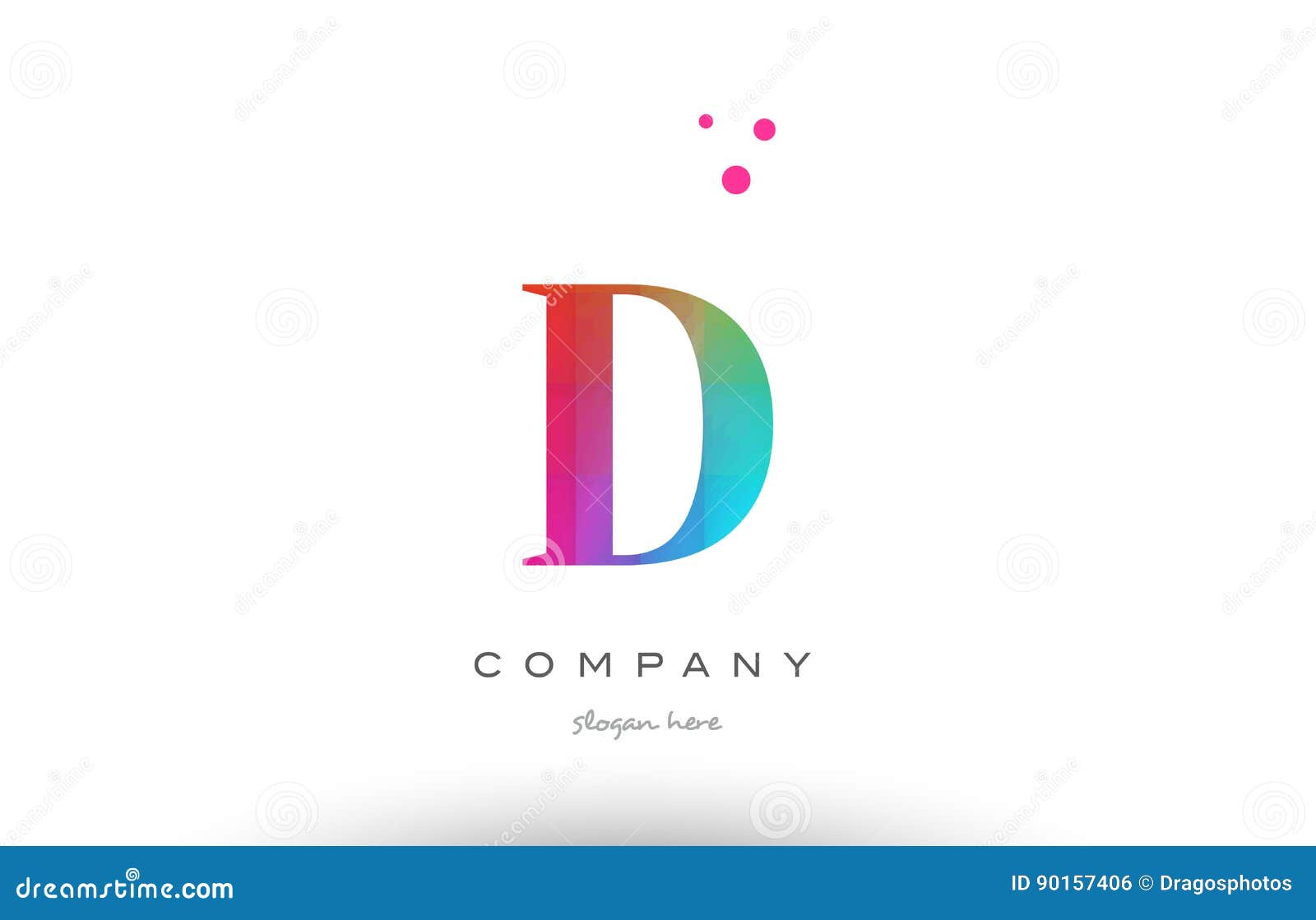 D Colored Rainbow Creative Colors Alphabet Letter Logo Icon Stock ...