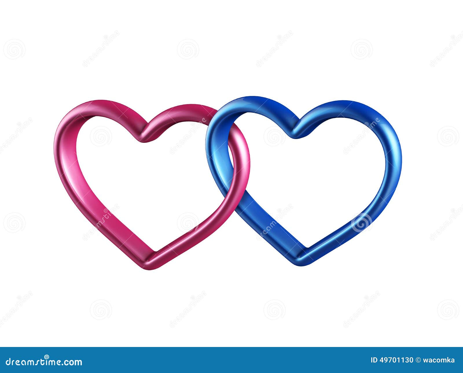 3d Colorful Hearts Linked Together Stock Illustration Image 49701130