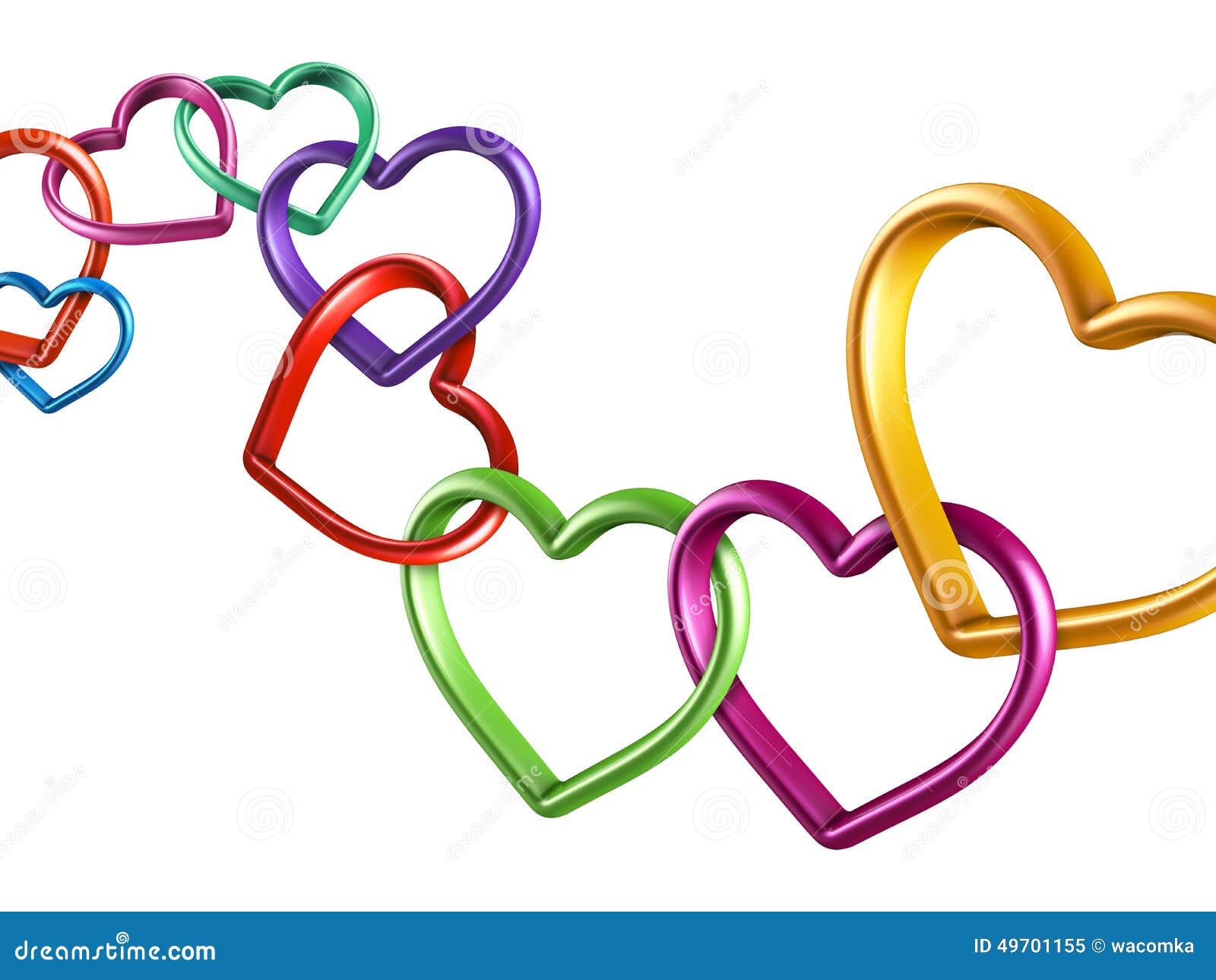 Linked Hearts Clip Art