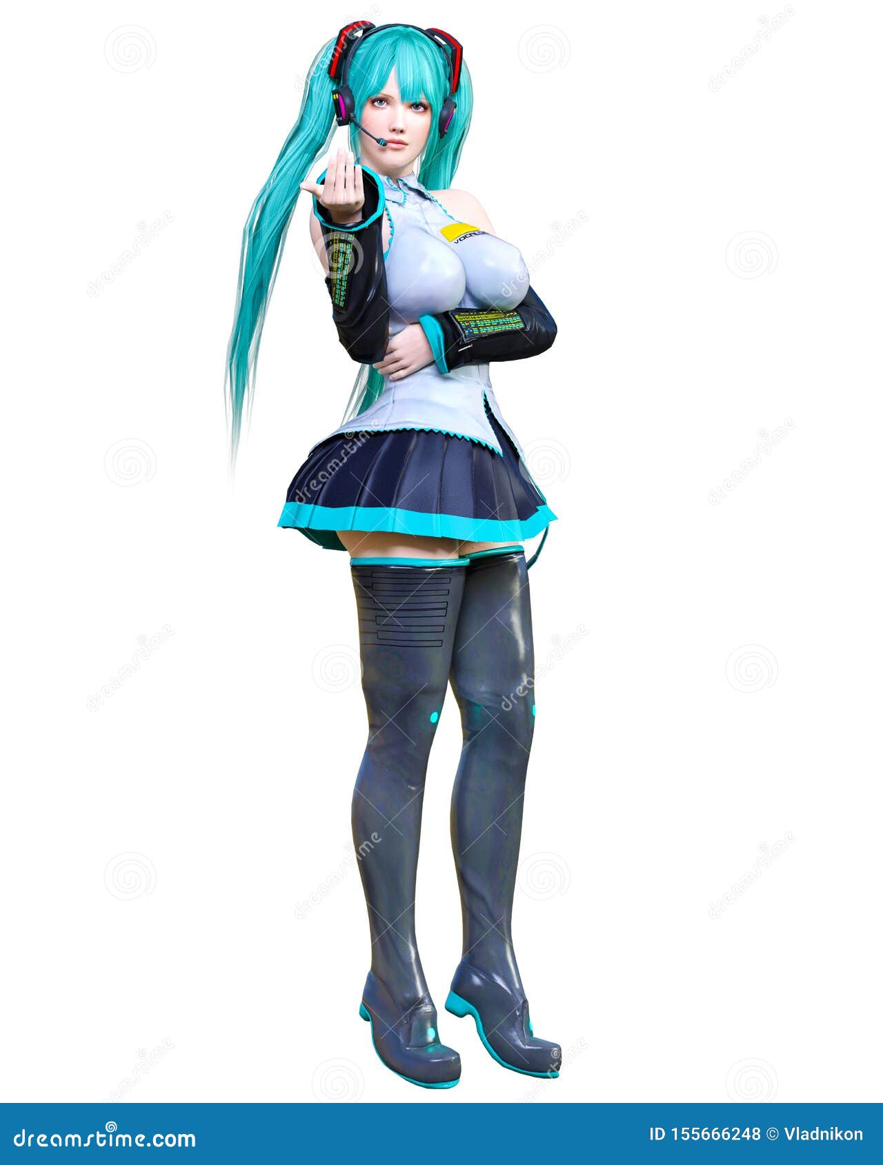 3D Comics Cosplay Anime Girl Stock Illustration - Illustration of  artificial, background: 155666248