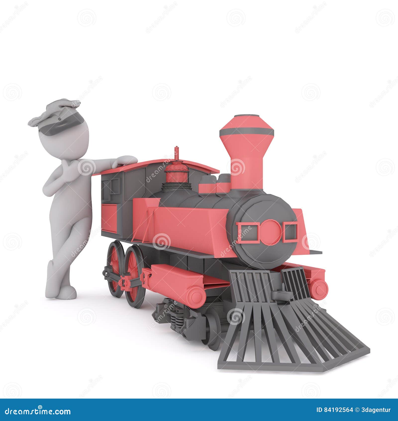 3d Conductor or Driver with His Train Engine Stock Illustration -  Illustration of driver, train: 84192564
