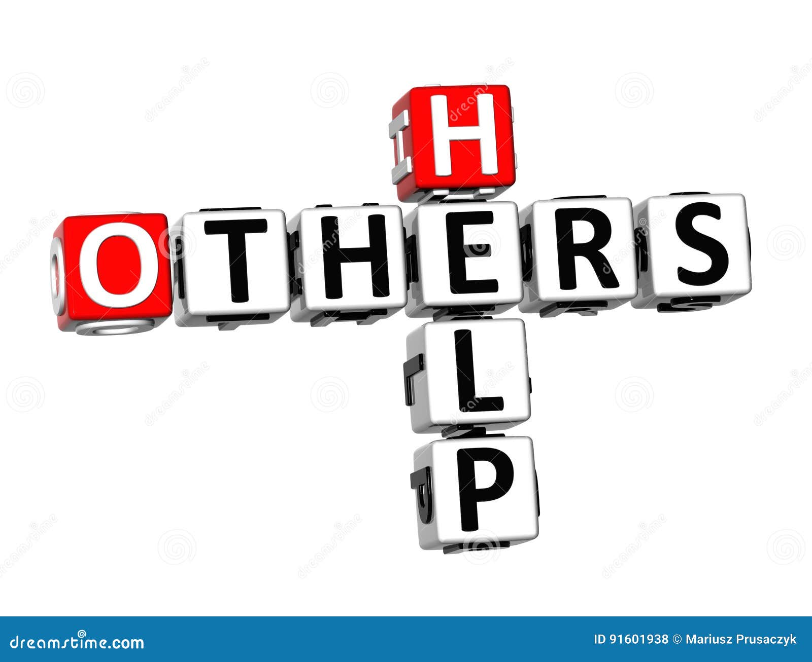 3D Crossword Help Others on White Background Stock Illustration 3D Crossword Help Others on White Background Stock Illustration