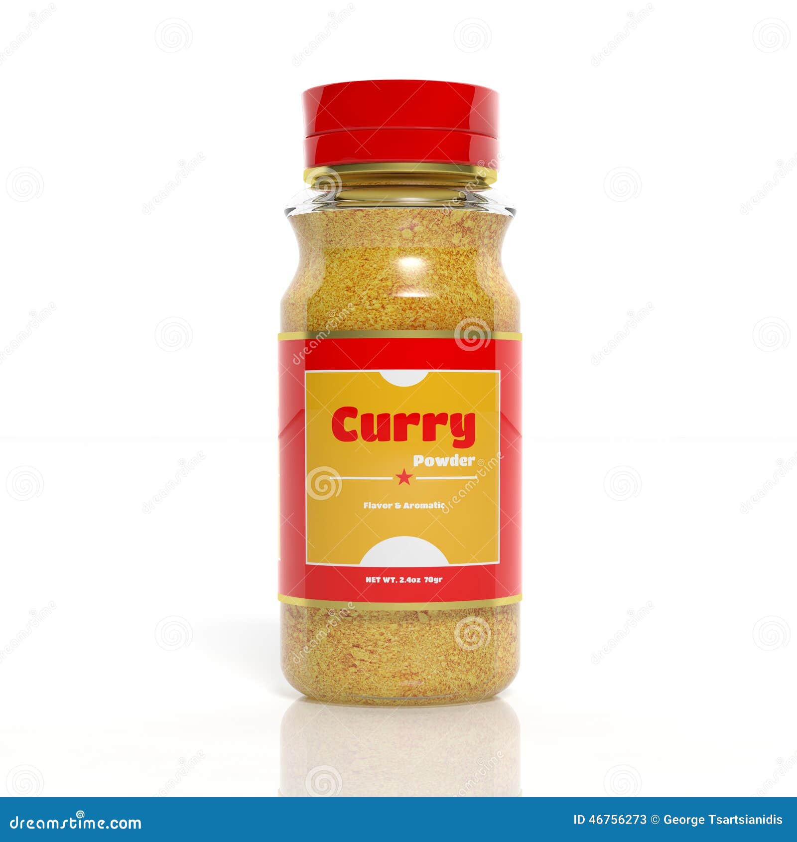 3D Curry Powder Glass Bottle Stock Illustration Illustration of presentation, spices 46756273