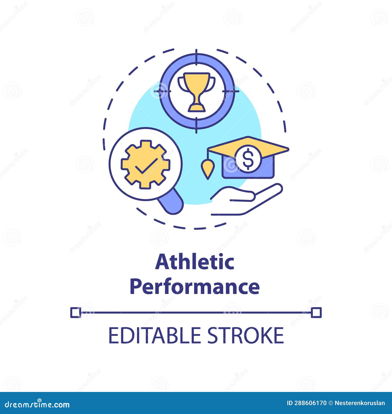 2D Customizable Athletic Performance Line Icon Concept Stock Vector