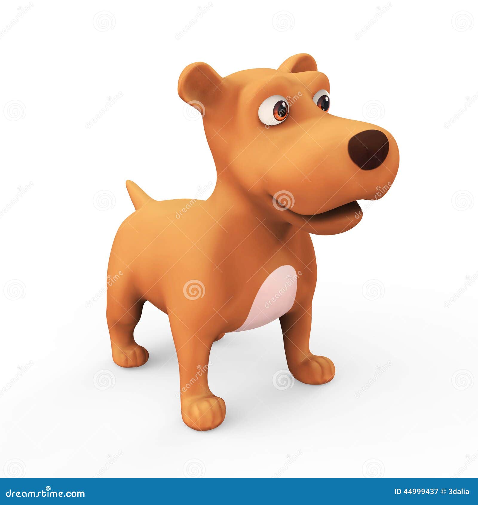 3d Cute cartoon dog stock illustration. Illustration of character - 44999437