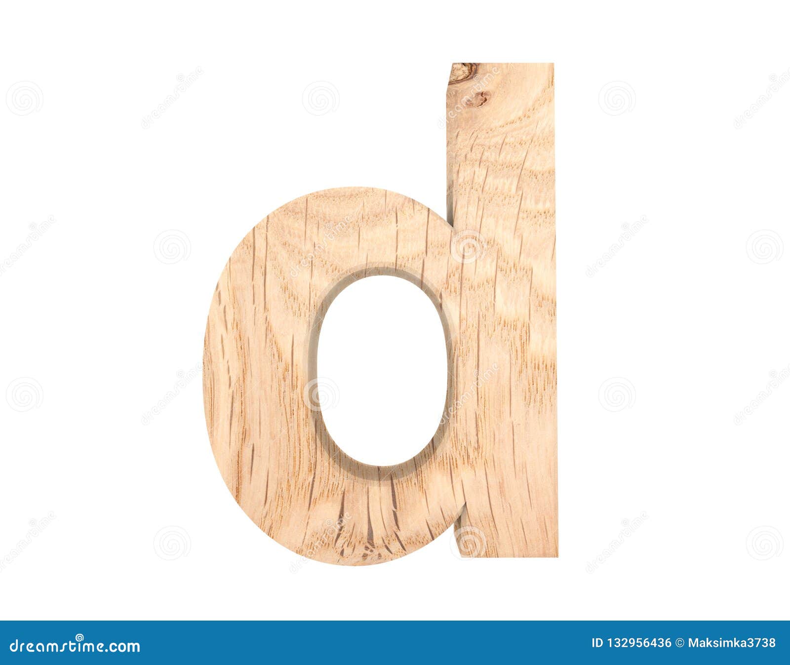 3D decoratief houten Alfabet, kleine letter D