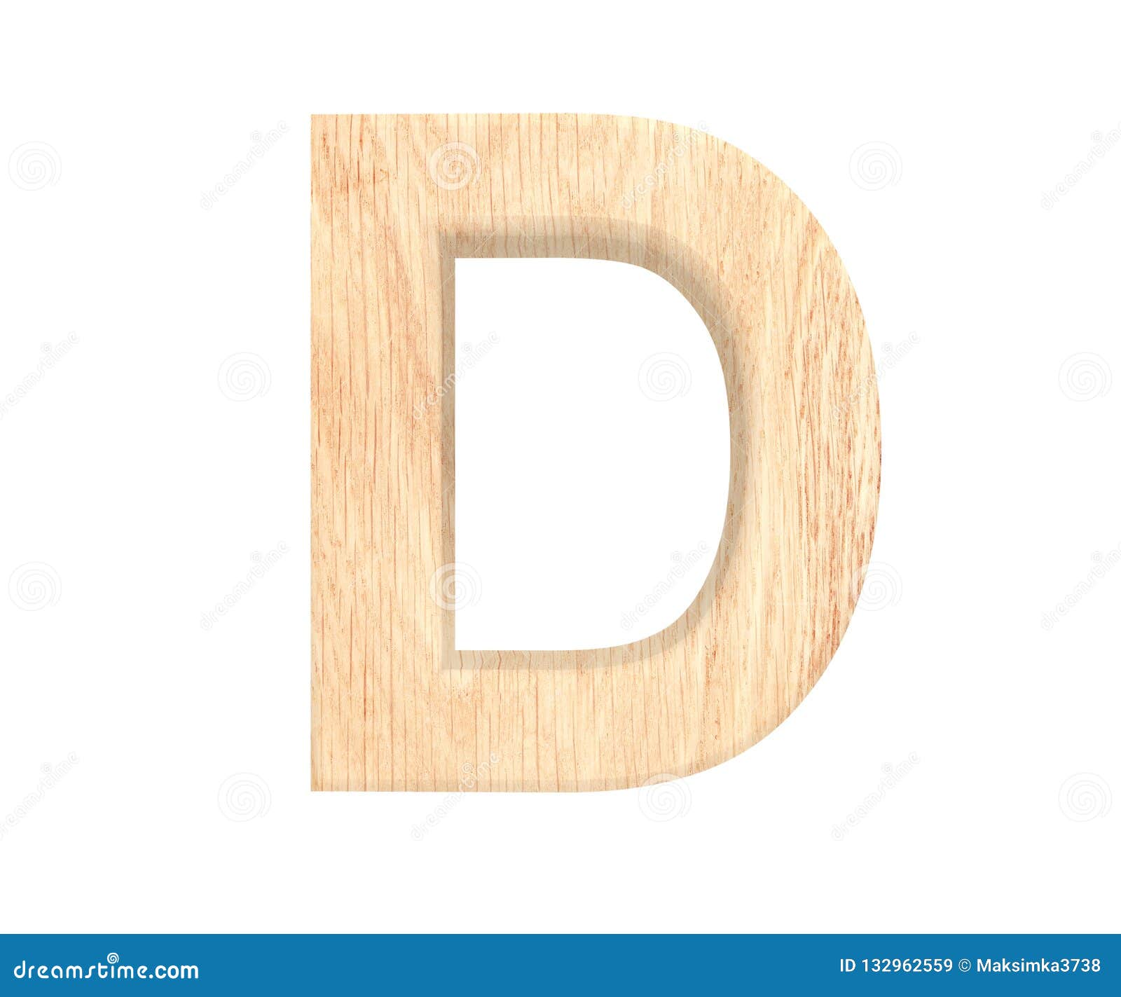 3D Decorative Wood Alphabet, Capital Letter D. Stock Image - Image of ...