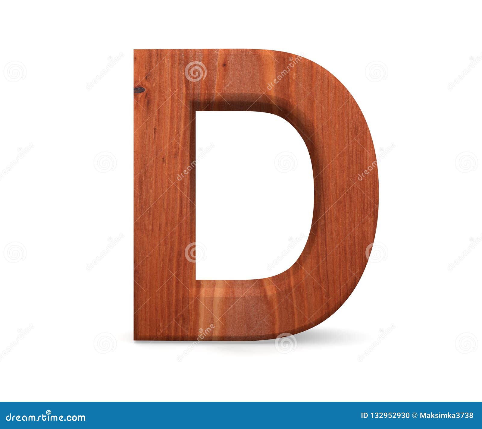 3D Decorative Wooden Alphabet, Capital Letter D. Stock Photo - Image of ...