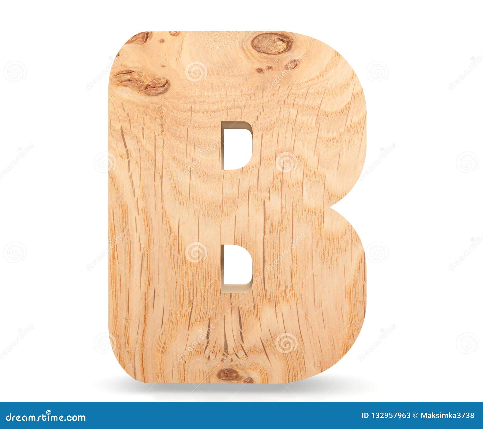 3D Decorative Wooden Alphabet, Capital Letter B. Stock Image - Image of ...