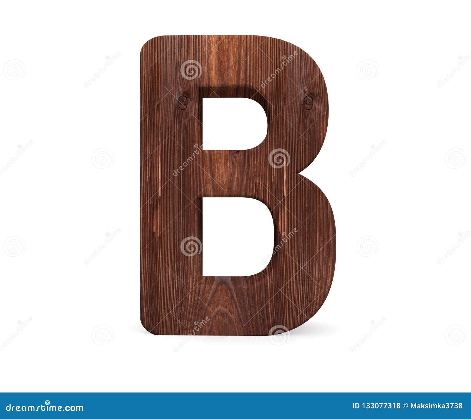 3D Decorative Wooden Alphabet, Capital Letter B. Stock Photo - Image of ...