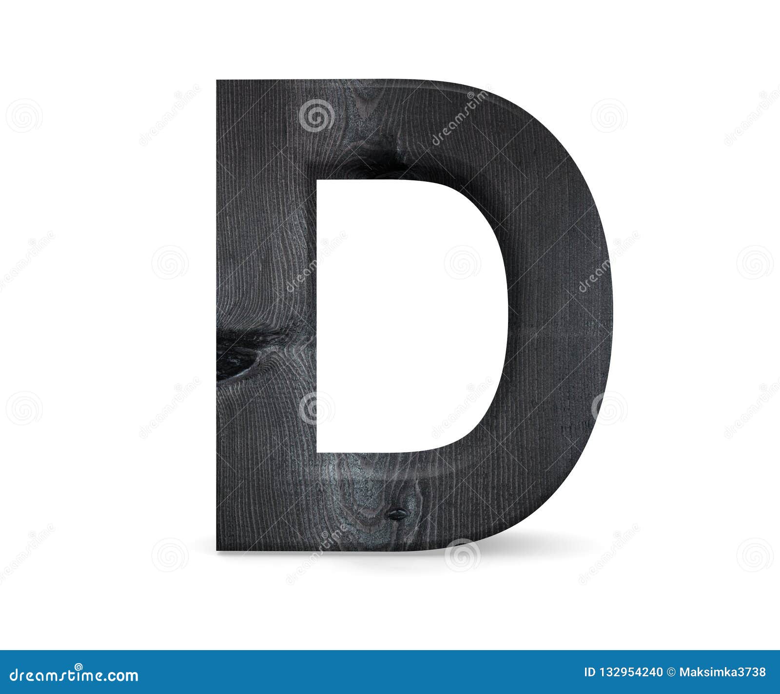 3D Decorative Wooden Alphabet, Capital Letter D. Stock Photo - Image of ...