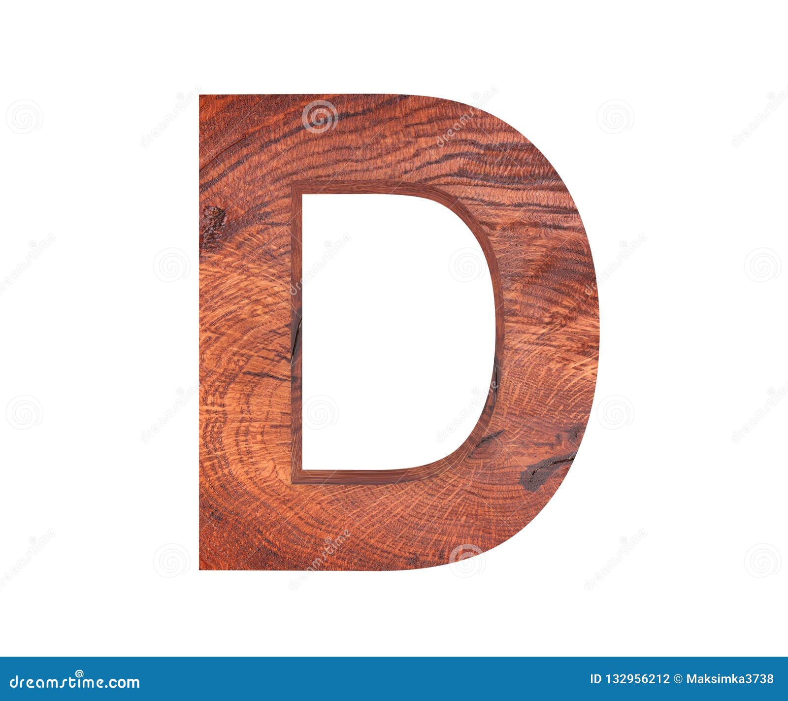 3D Decorative Wooden Alphabet, Capital Letter D. Stock Photo - Image of ...