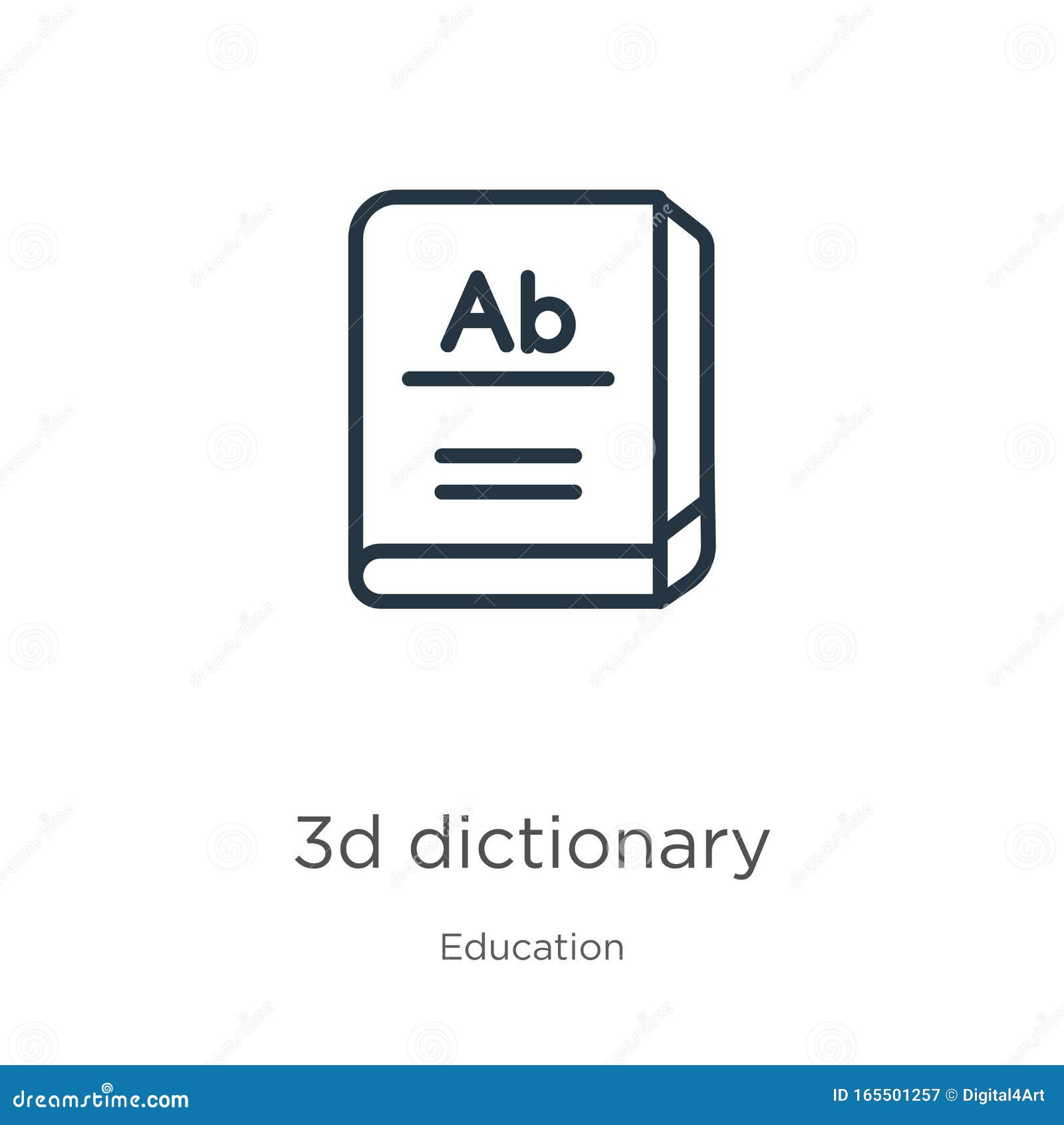 3d Dictionary Icon Thin Linear 3d Dictionary Outline Icon Isolated On White Background From Education Collection Line Vector 3d Stock Vector Illustration Of Study College 3d Dictionary Icon Thin Linear 3d Dictionary Outline Icon Isolated On White Background From Education Collection Line Vector 3d Stock Vector Illustration Of Study College