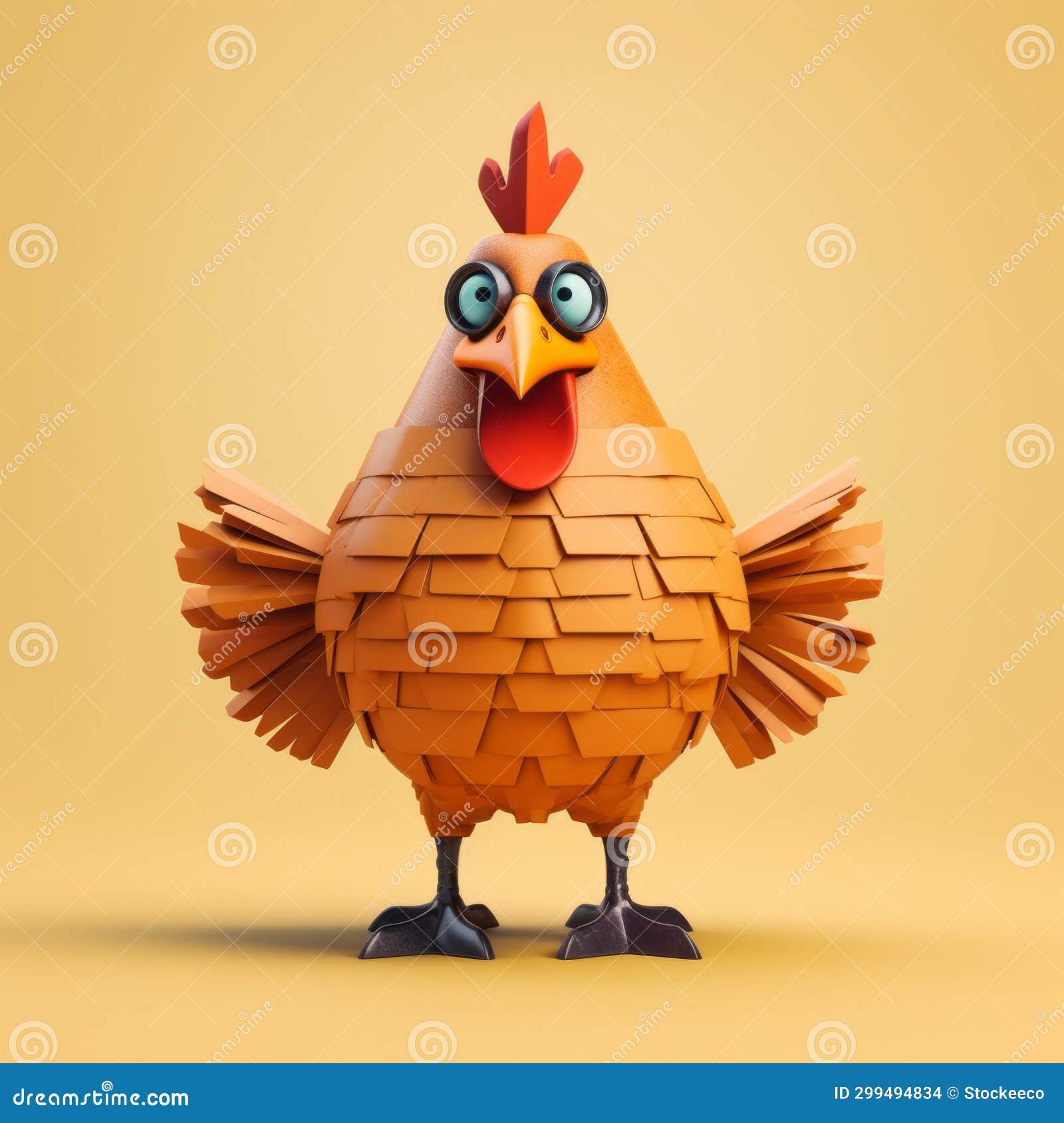 playful geometric 3d printed chicken 