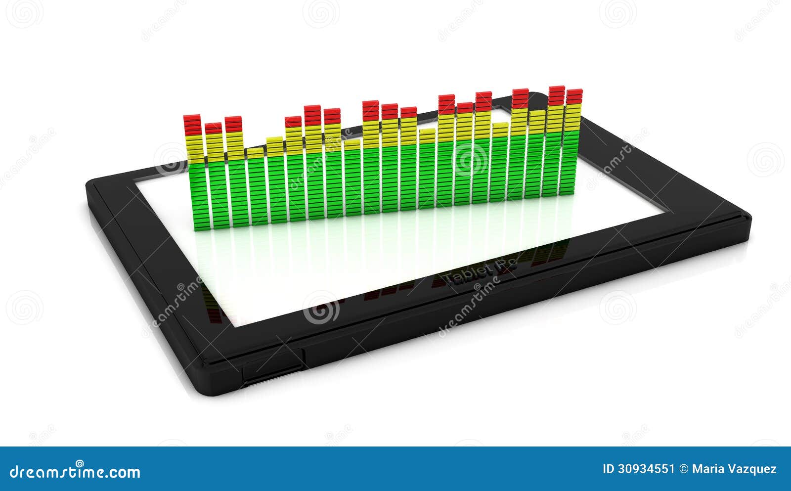 3d Digital Equalizer on a Tablet Stock Illustration Illustration of