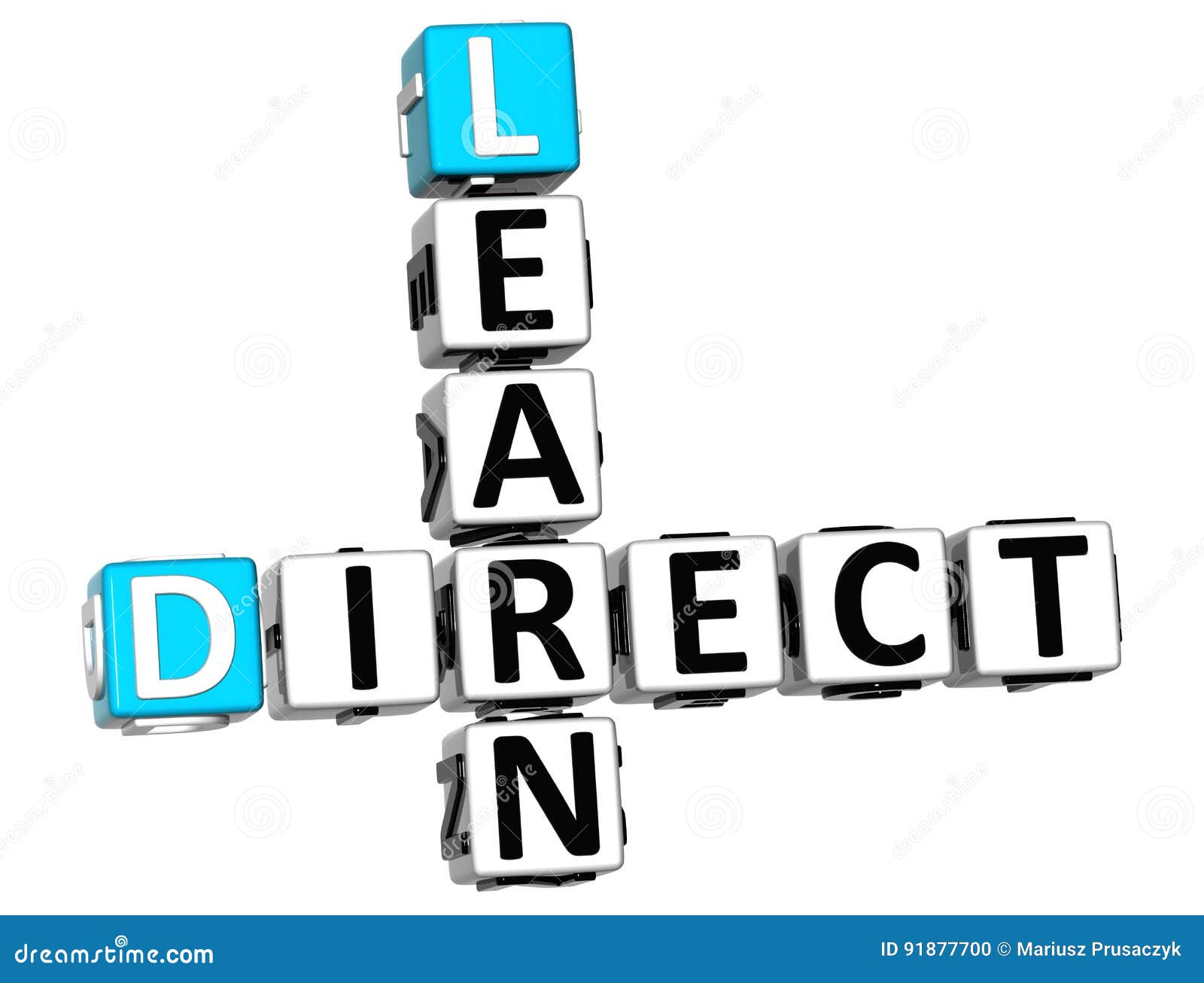 3D Direct Learn Crossword Text Stock Illustration Illustration of