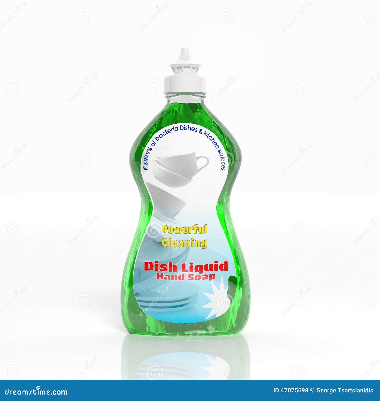 3D Dishwashing Liquid Plastic Bottle Stock Illustration Illustration