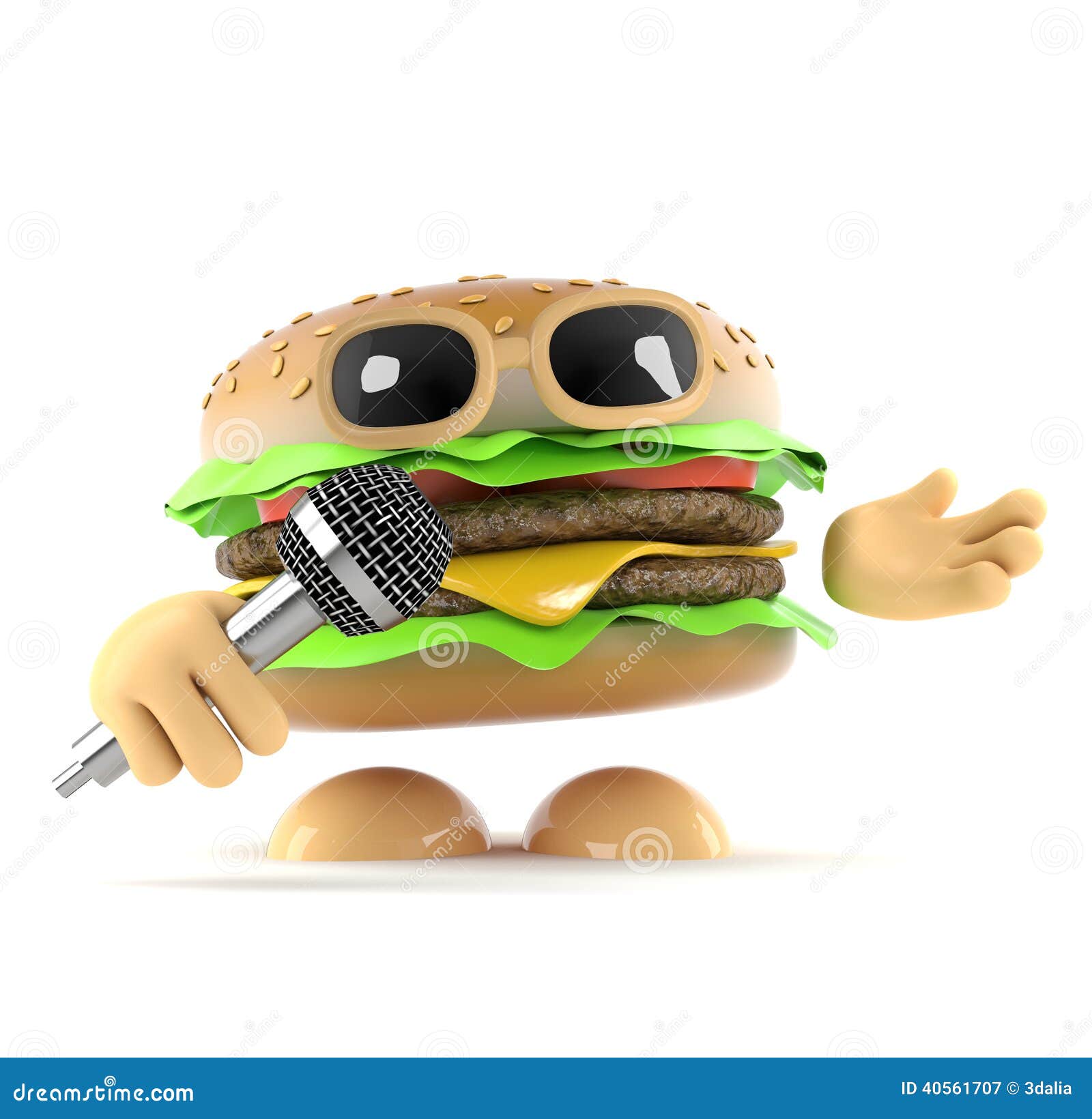 3d DJ Burger stock illustration. Illustration of unusual 40561707