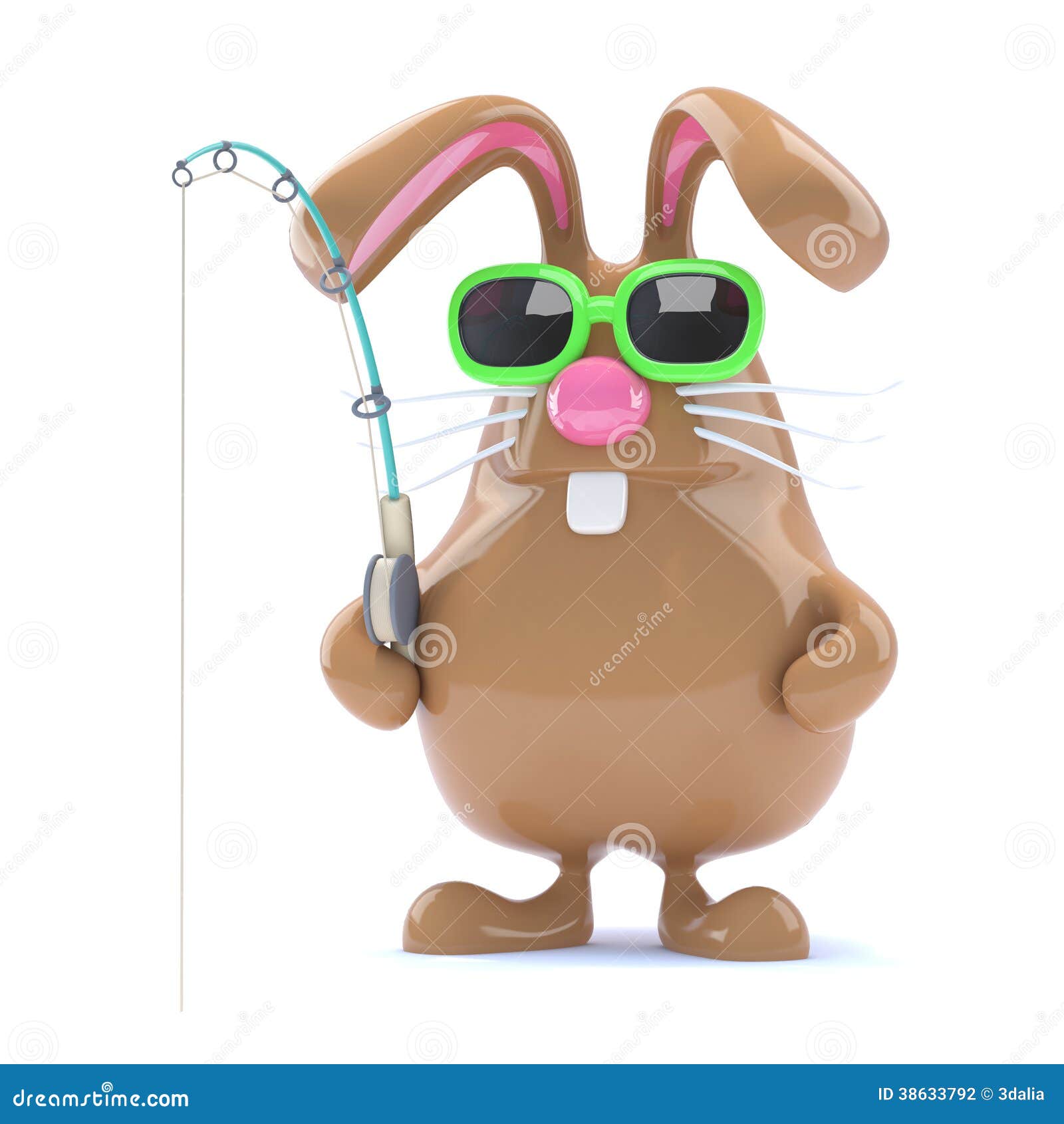 3d Easter bunny fisherman stock illustration. Illustration of rabbit