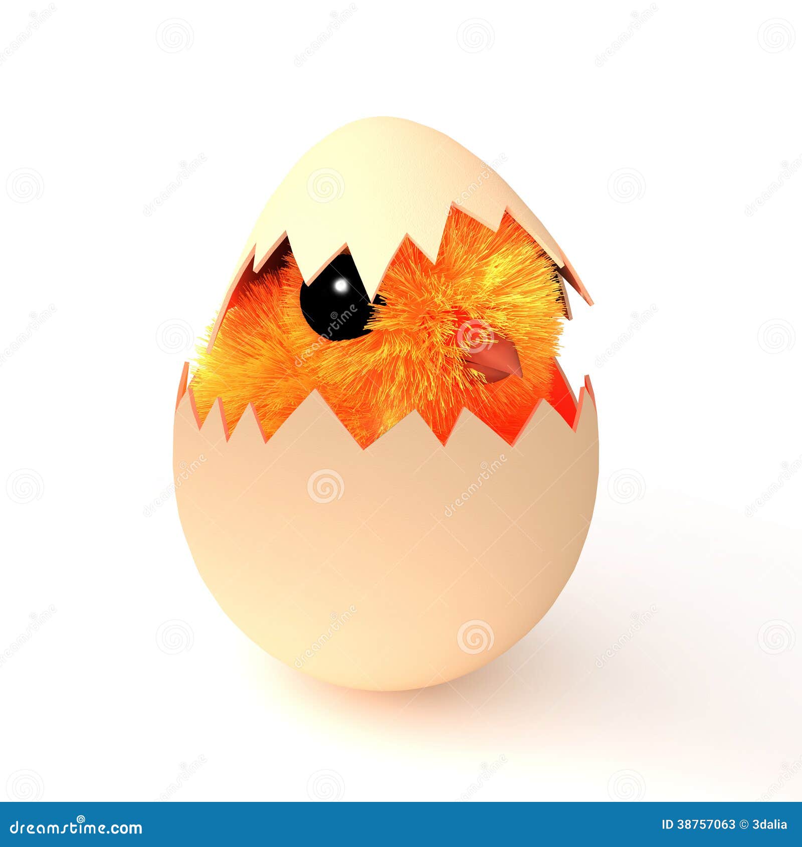 3d Easter chick hatching stock illustration. Illustration ...