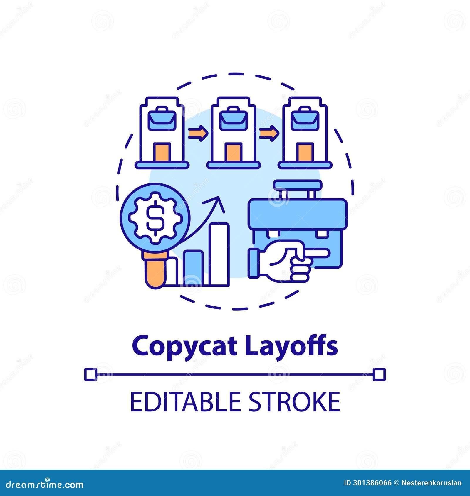 thin line simple colorful copycat layoffs icon concept