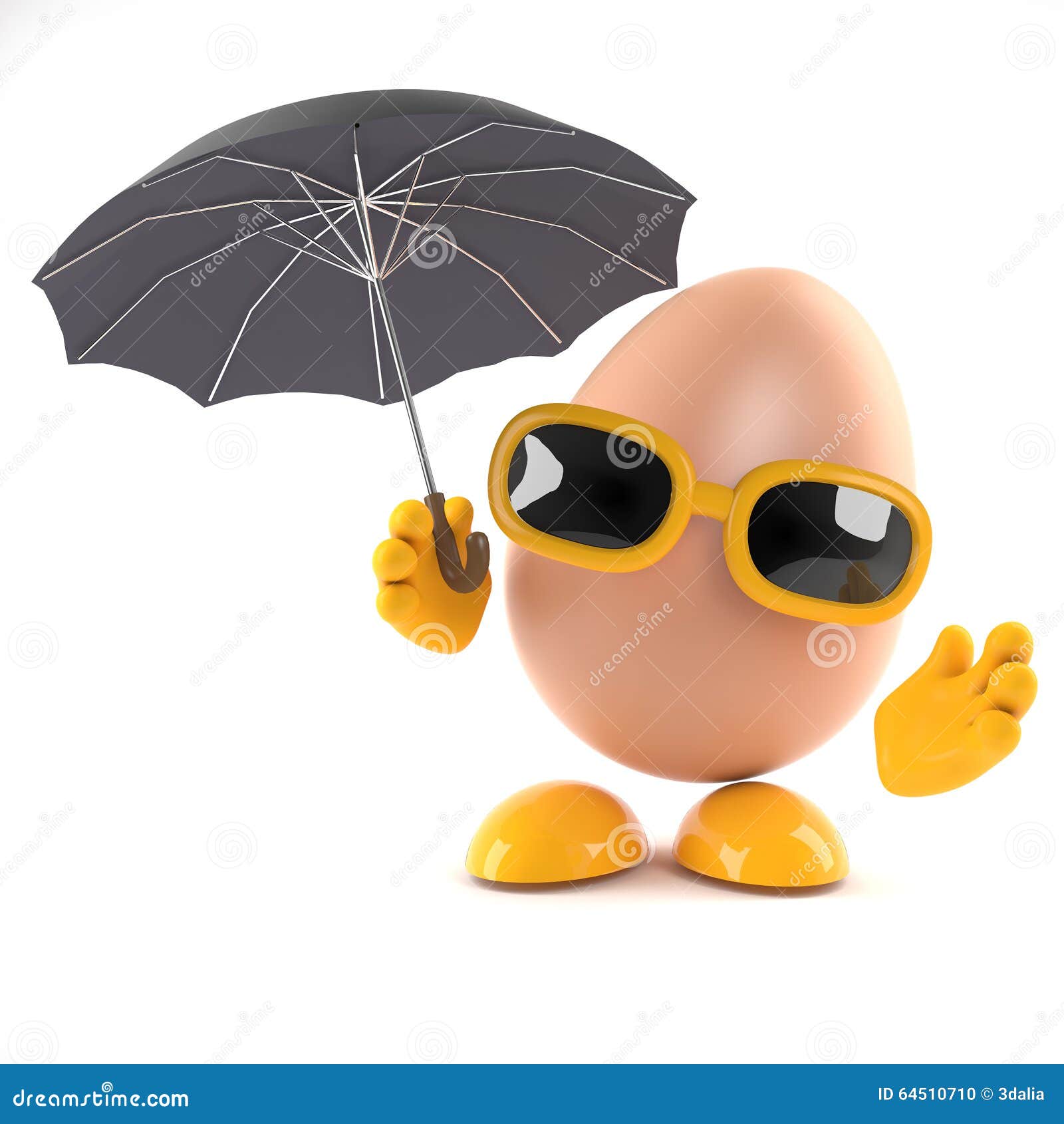 3d Egg has an umbrella stock illustration. Illustration of winter