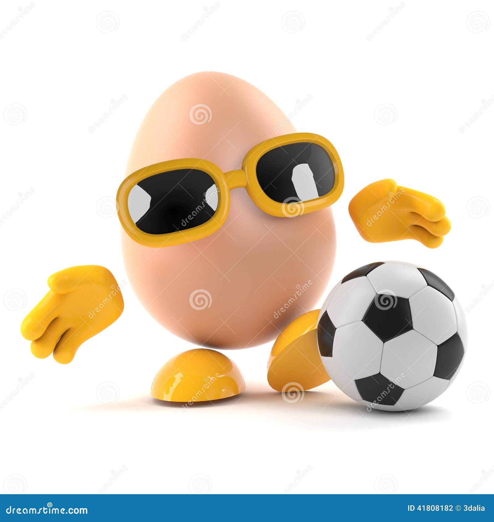 3d Egg Plays Football Stock Illustration Image 41808182