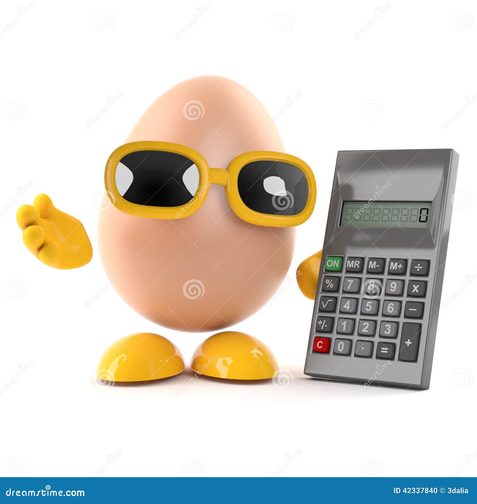 3d Egg uses a calculator stock illustration. Illustration of life