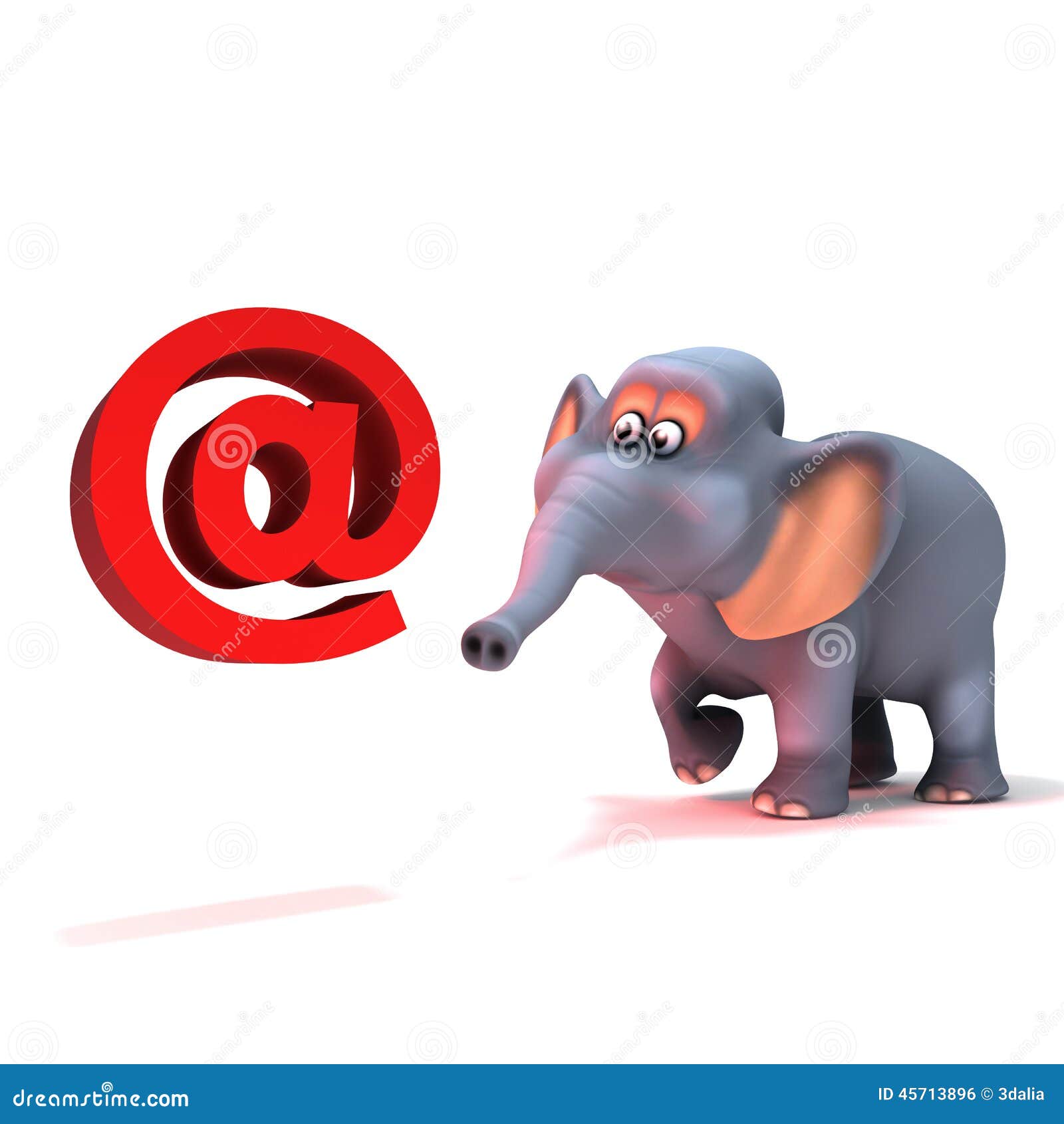 3d Elephant Has an Email Address Stock Illustration Illustration of