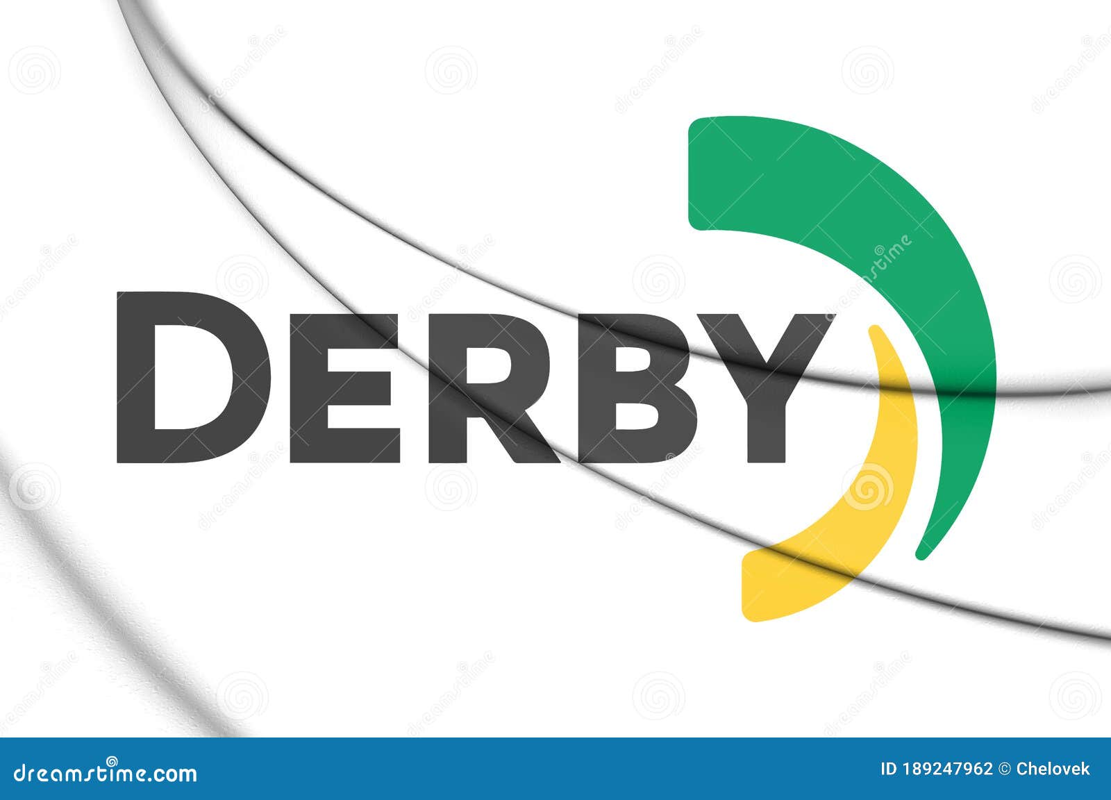 3d emblem of derby kansas, usa.