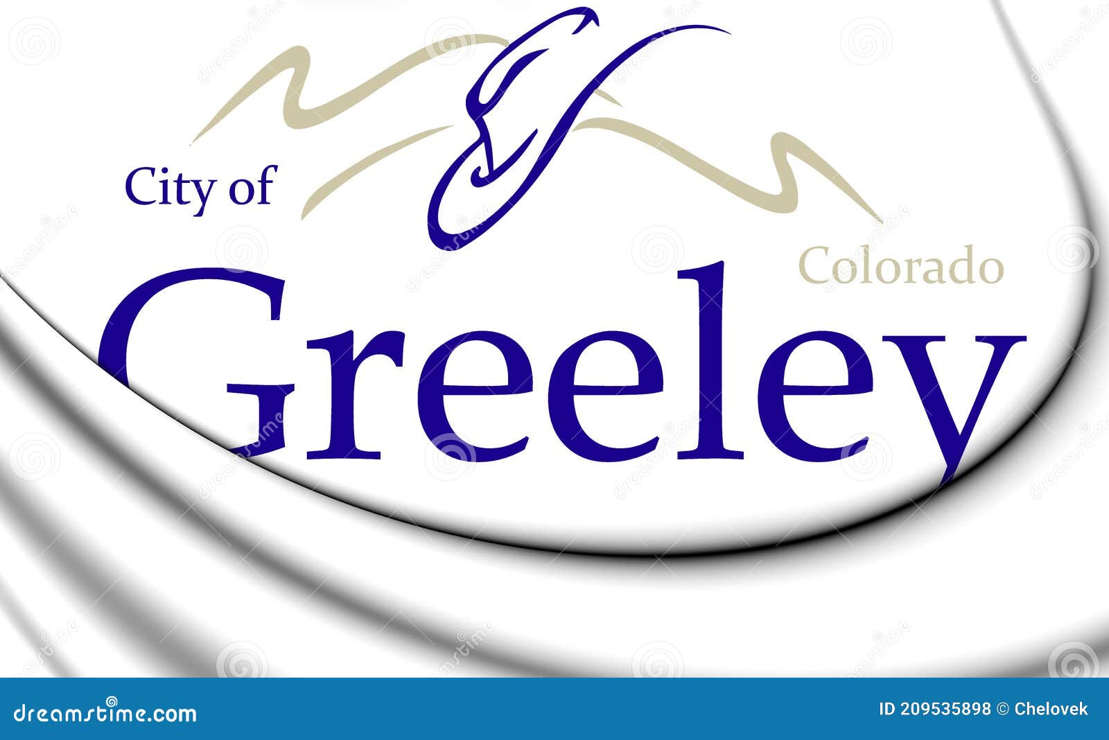 3d emblem of greeley colorado, usa.