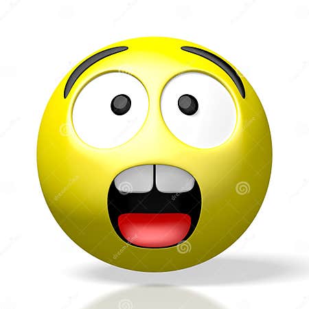 3D Emoji/ Emoticon - Sad/ Scared/ Shock Stock Illustration ...