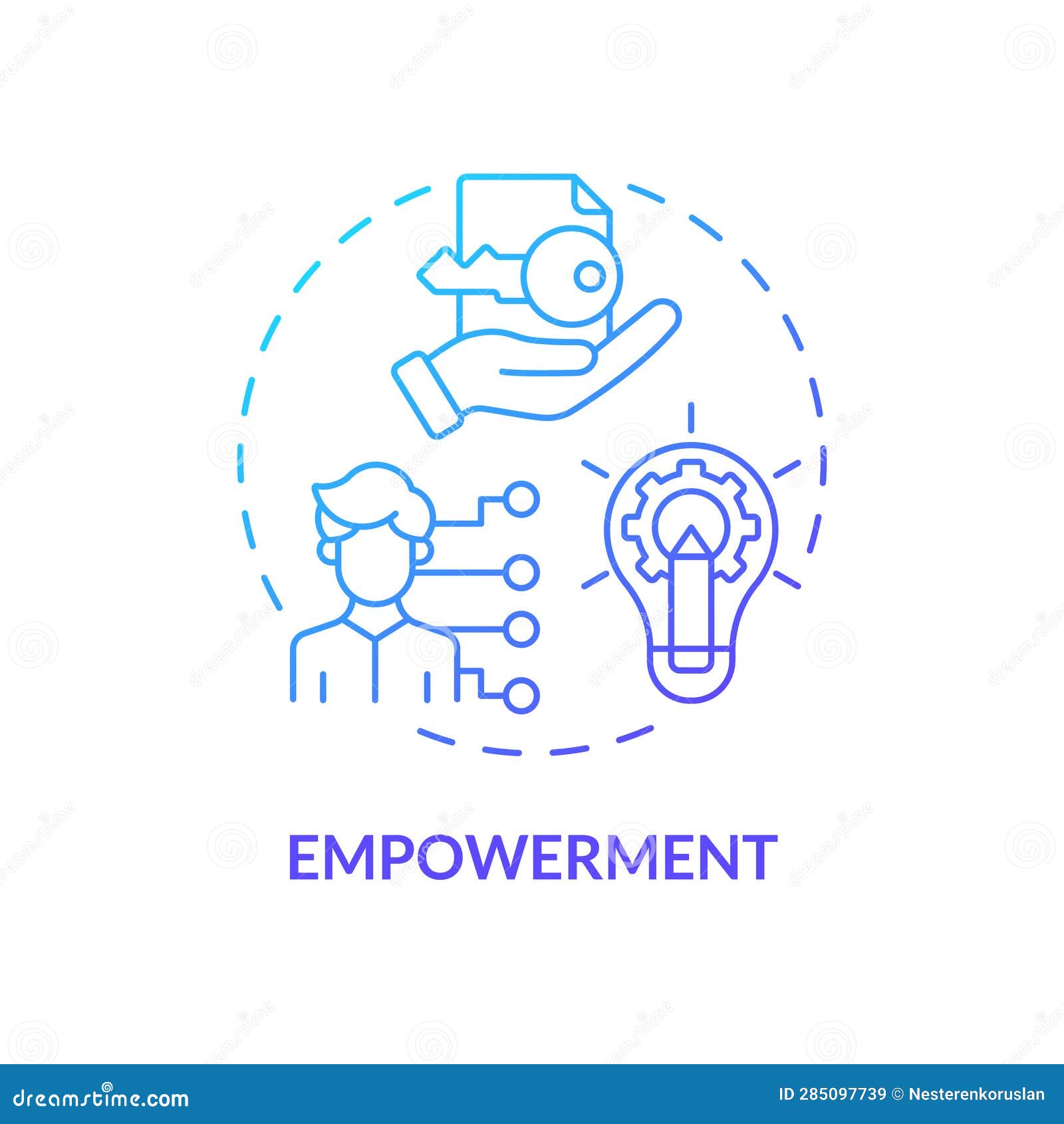 2d empowerment concept linear icon