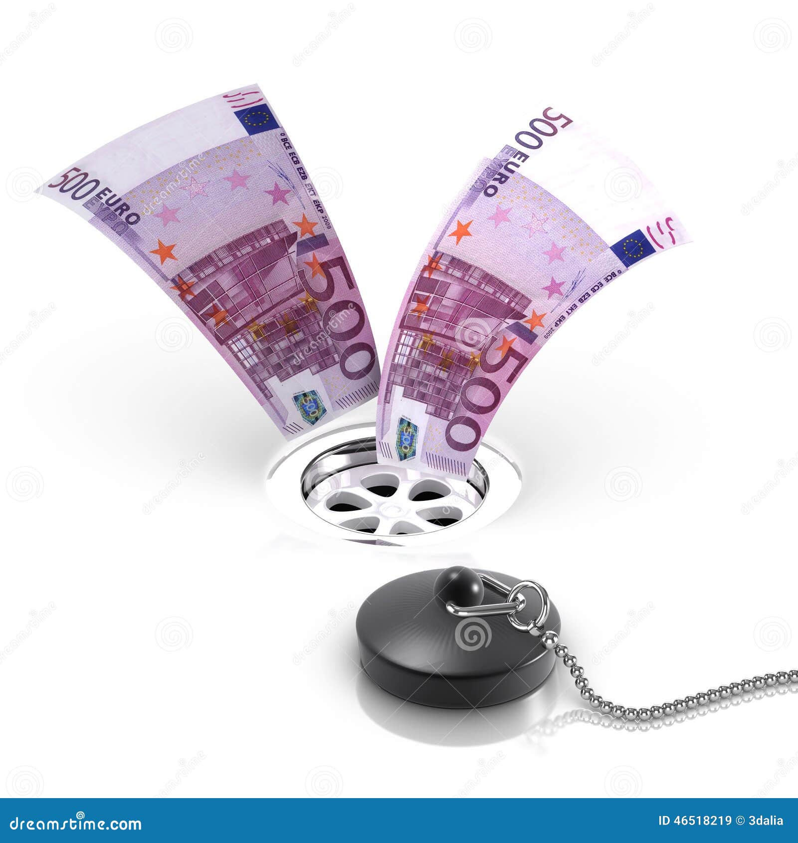 d-euro-s-down-drain-render-bank-notes-fl