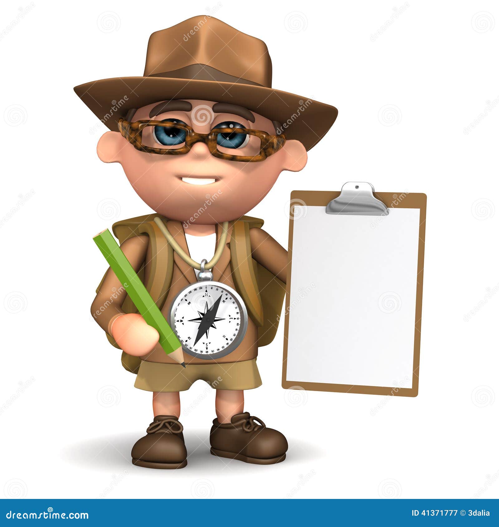 3d Explorer clipboard stock illustration. Illustration of rucksack