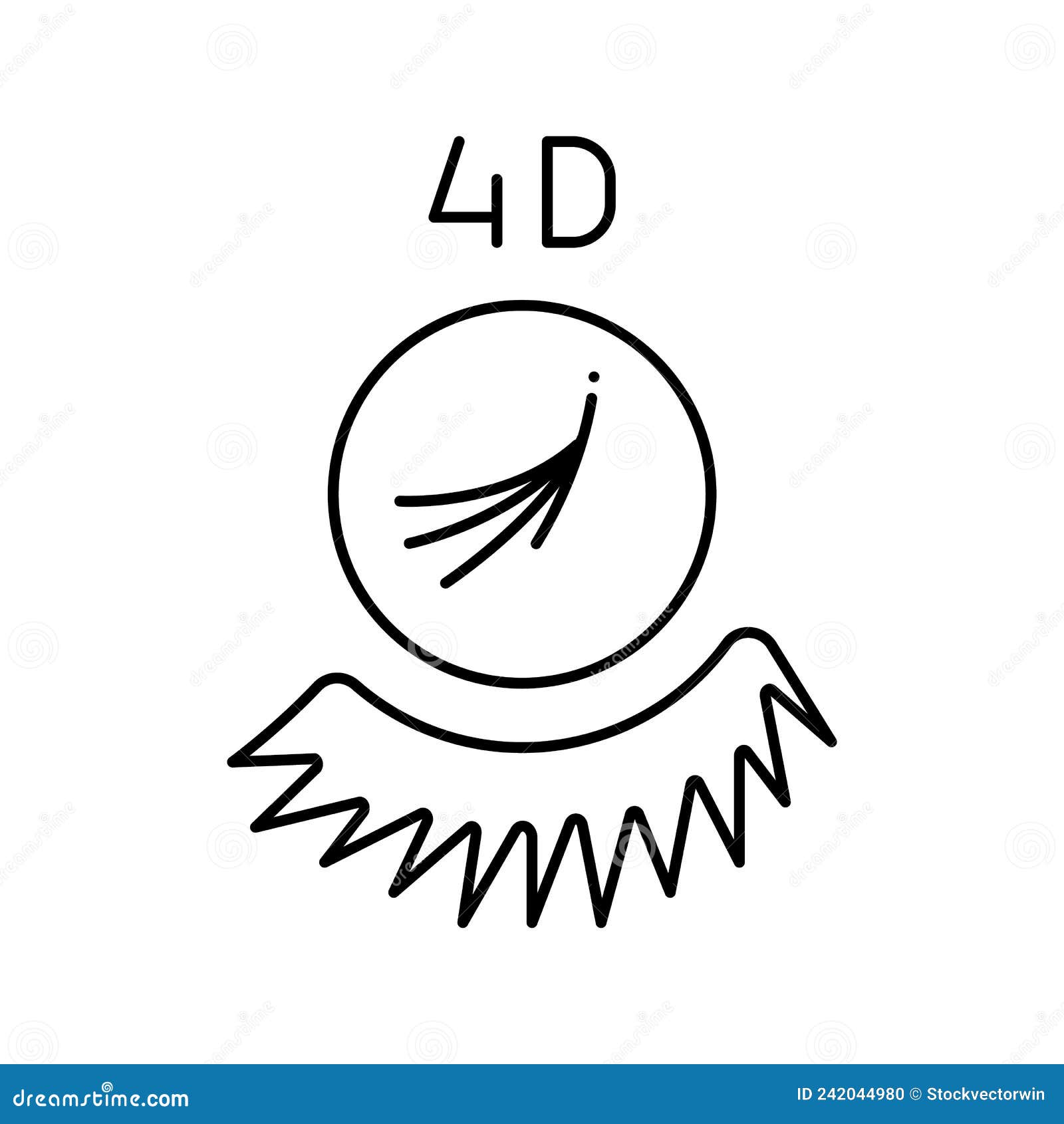 4d eyelashes line icon  