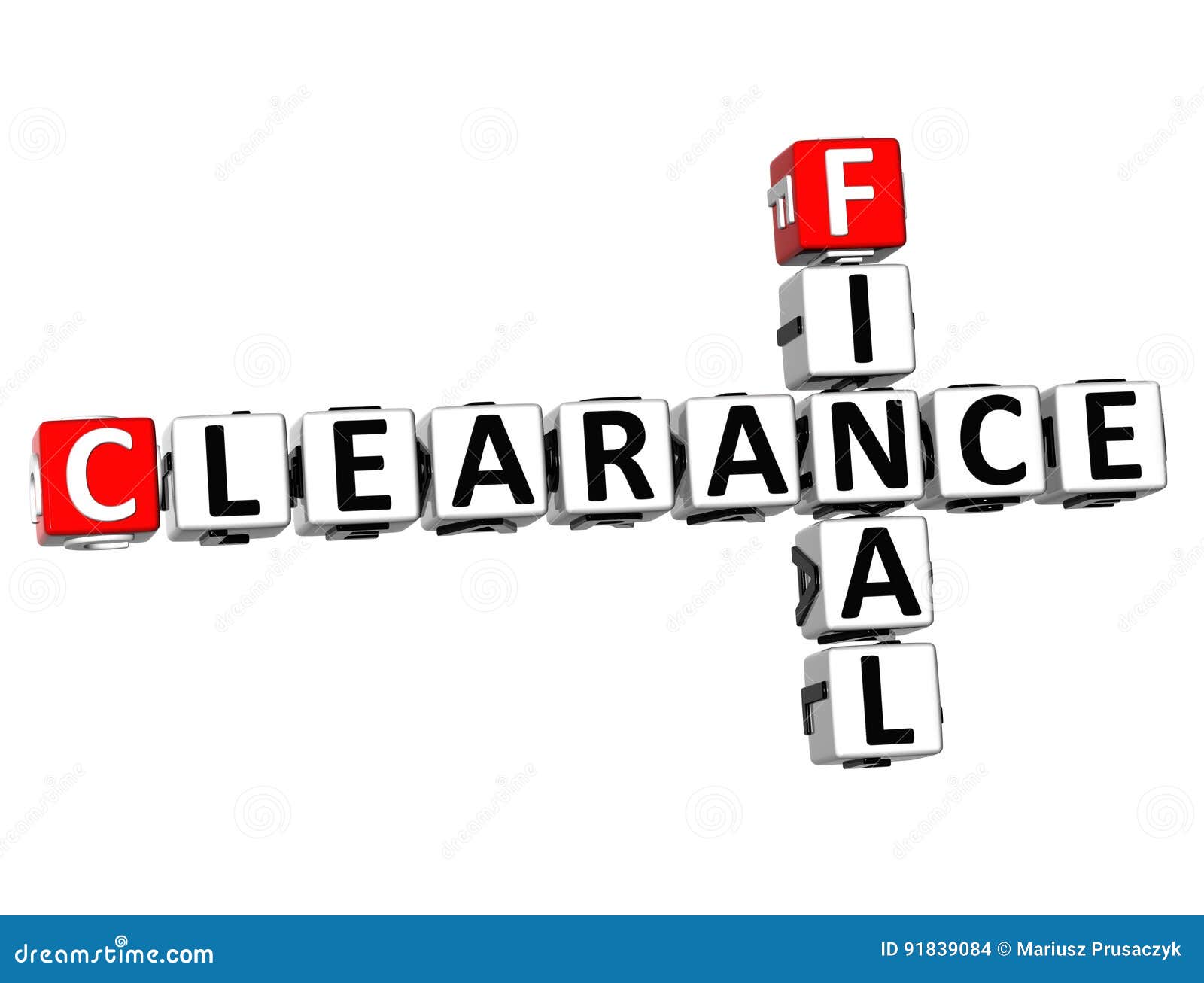 3D Final Clearance Crossword Stock Illustration Illustration of