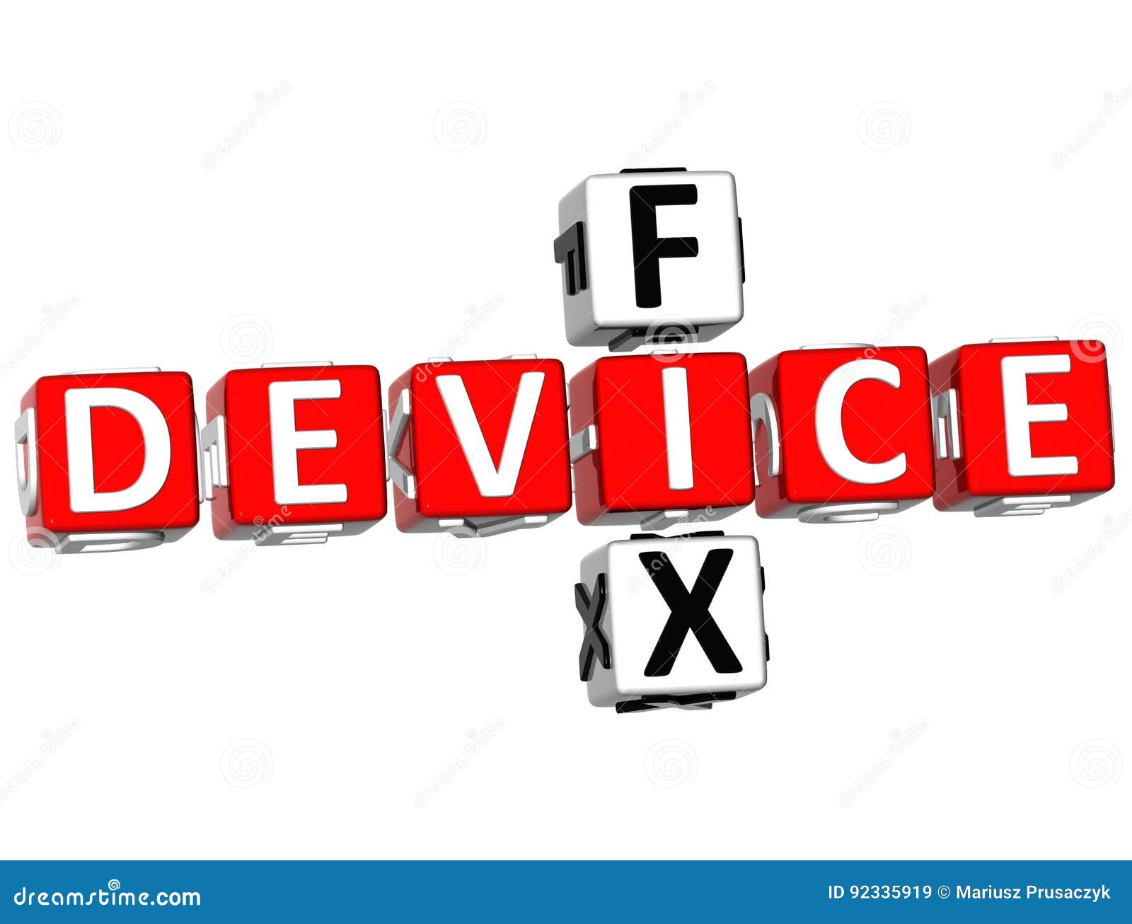 3D Fix Device Crossword stock illustration. Illustration of fixing