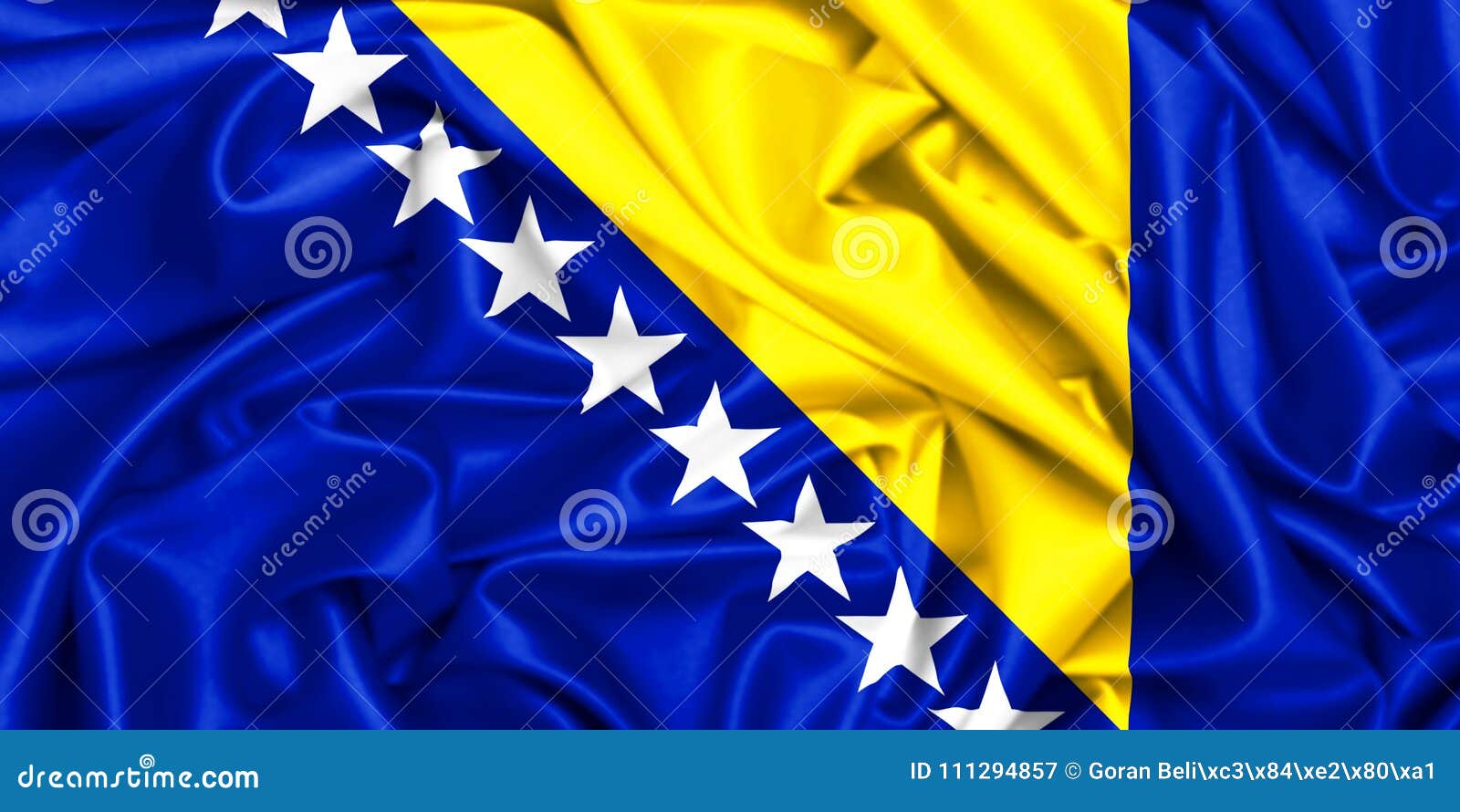 Download 3d Flag Of Bosnia And Herzegovina Stock Illustration - Illustration of pattern, country: 111294857