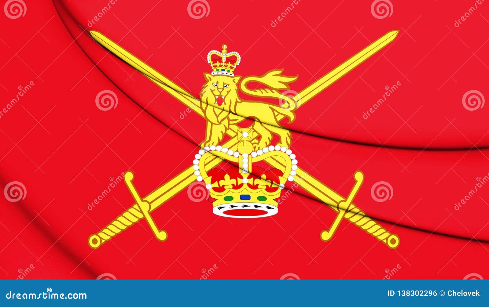 3D Flag of British Army. stock illustration. Illustration of coats ...